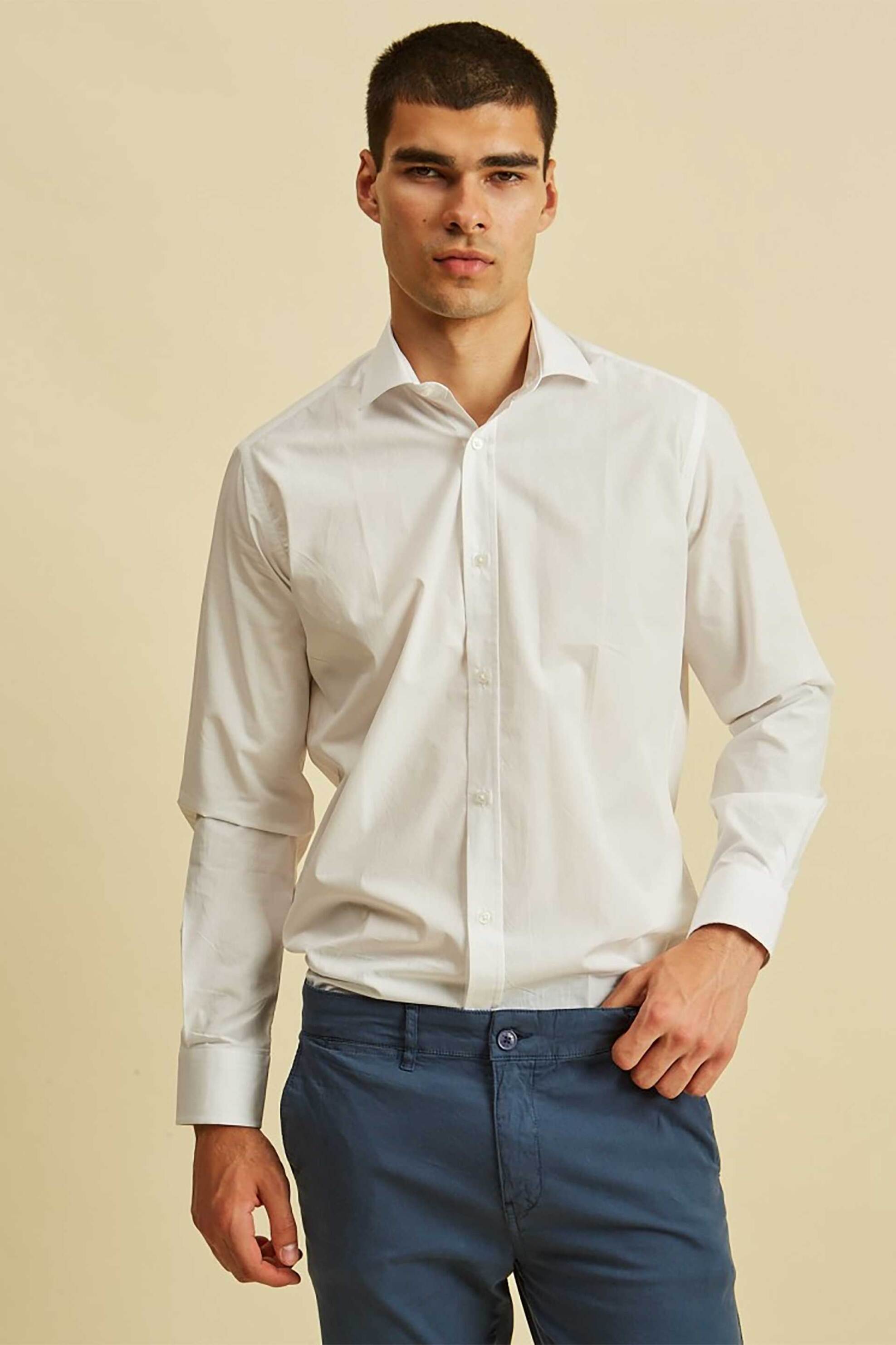 DORS ανδρικό πουκάμισο μονόχρωμο - 1038005.C01 Λευκό