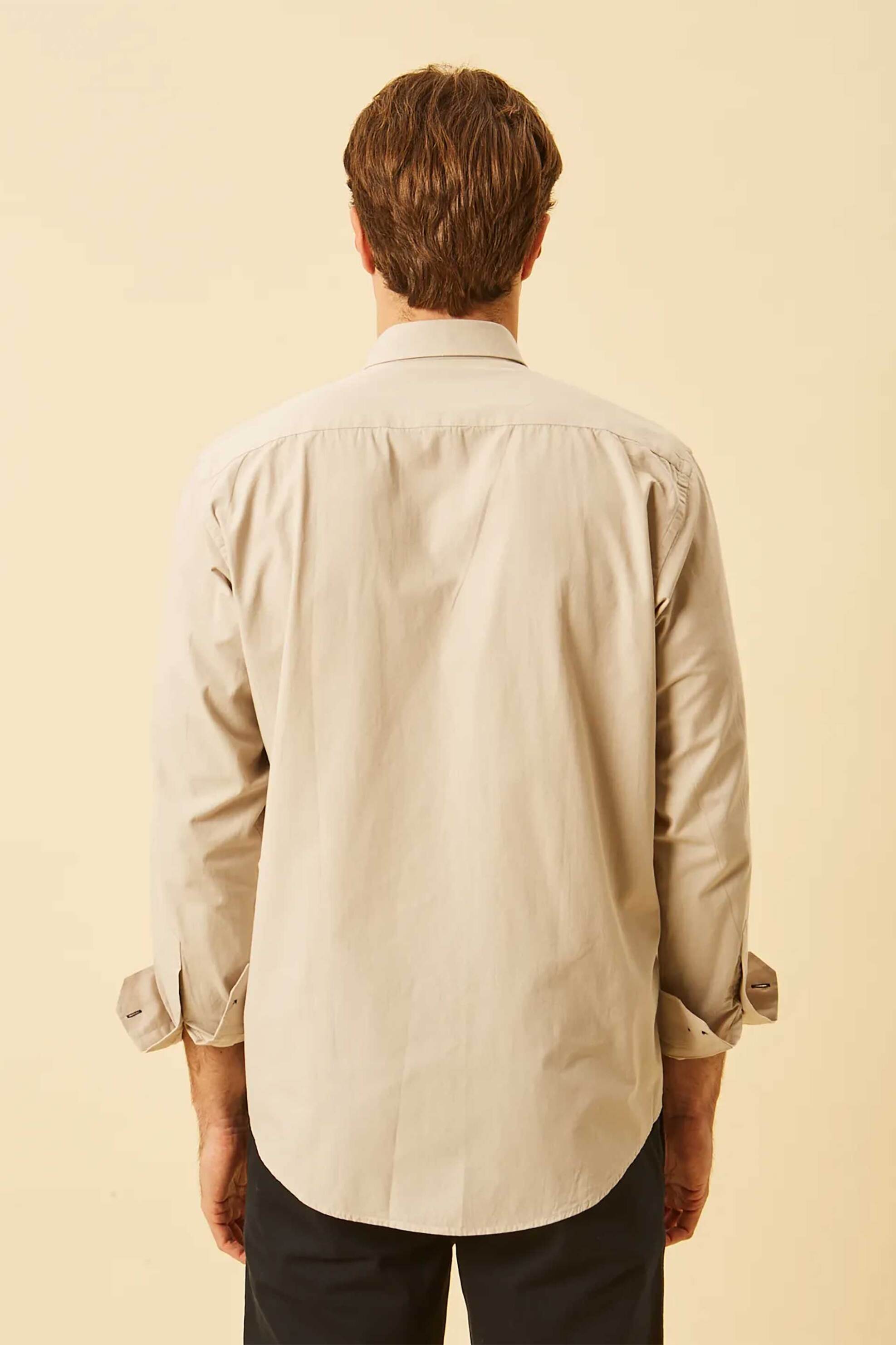Dors Ανδρικό Πουκάμισο Poplin Button Down με Κεντημένο Λογότυπο Regular Fit - 1040001 C01 Μπεζ