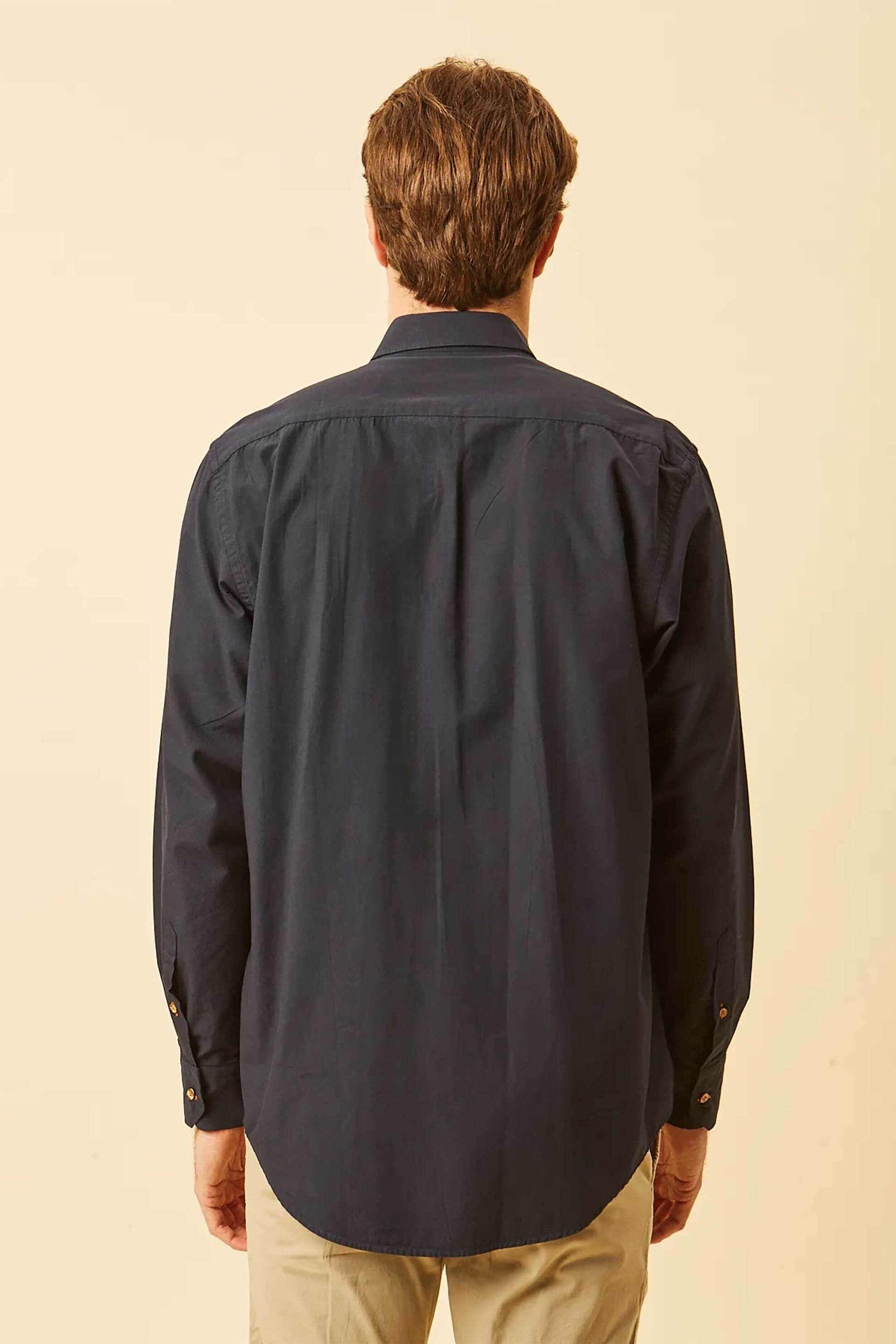 Dors Ανδρικό Πουκάμισο Poplin Button Down με Κεντημένο Λογότυπο Regular Fit - 1040001 C02 Μαύρο