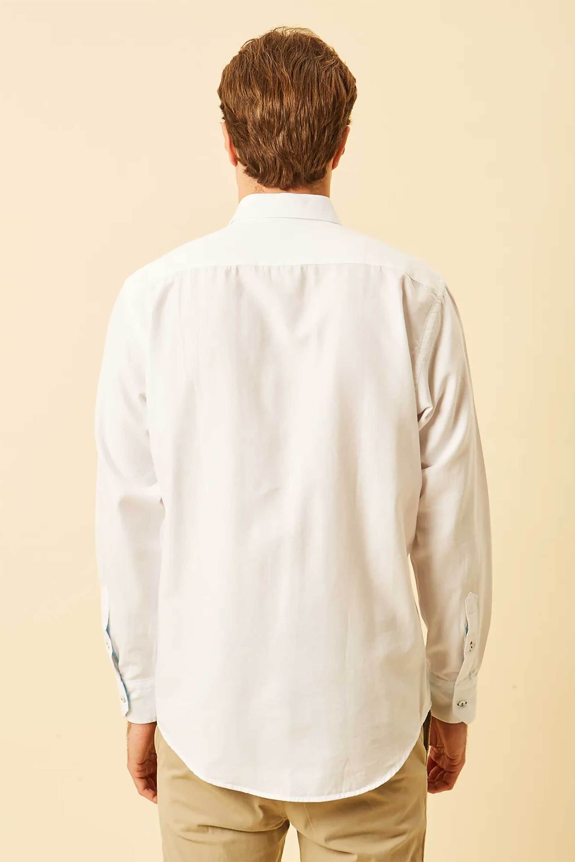 Dors Ανδρικό Πουκάμισο Oxford Button Down με Τσέπη Και Κεντημένο Λογότυπο Regular Fit - 1040002 C01 Λευκό
