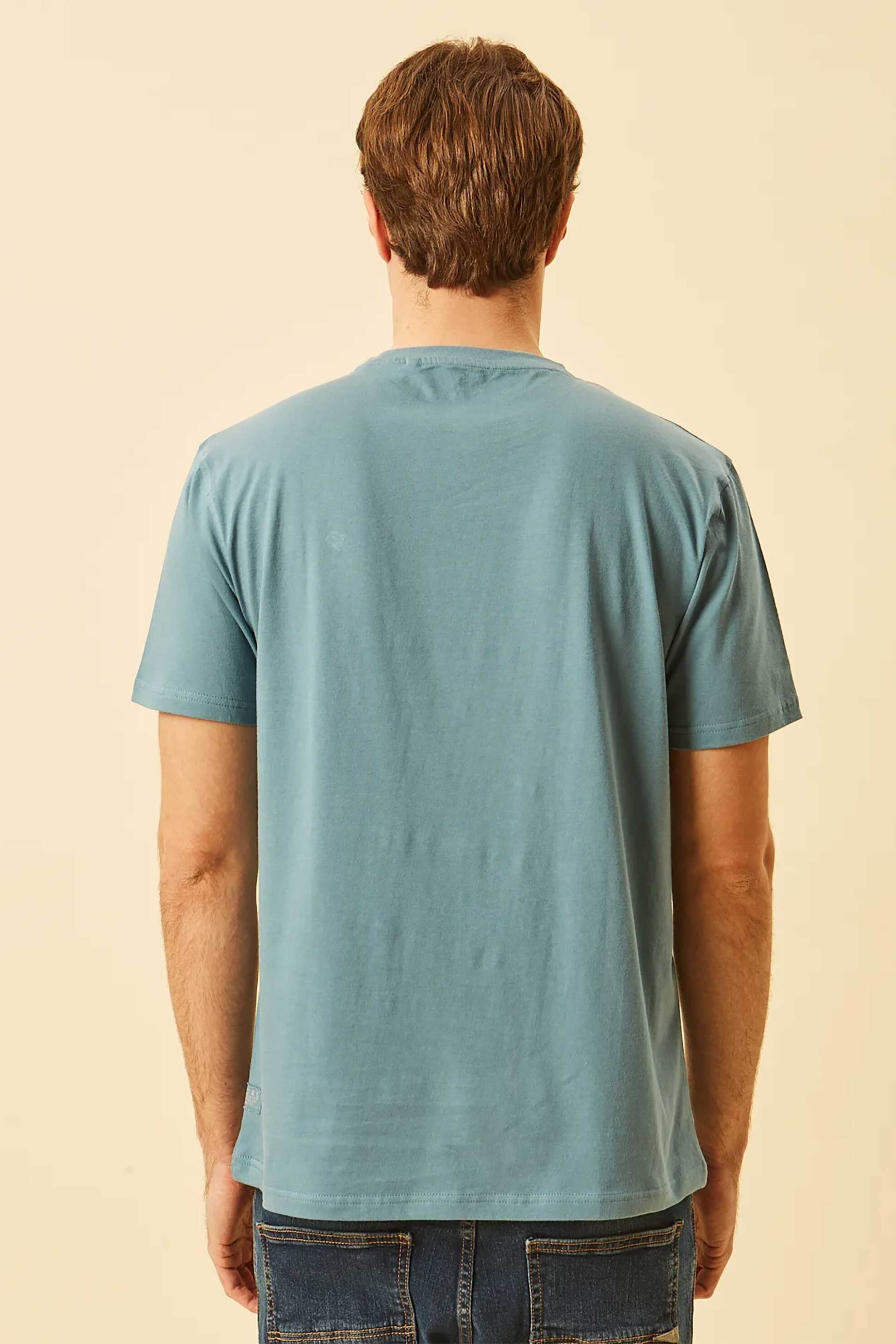 Dors Ανδρικό T-Shirt με Κεντημένο Λογότυπο Regular Fit - 1140020 1 C03 Γκρι Γαλάζιο