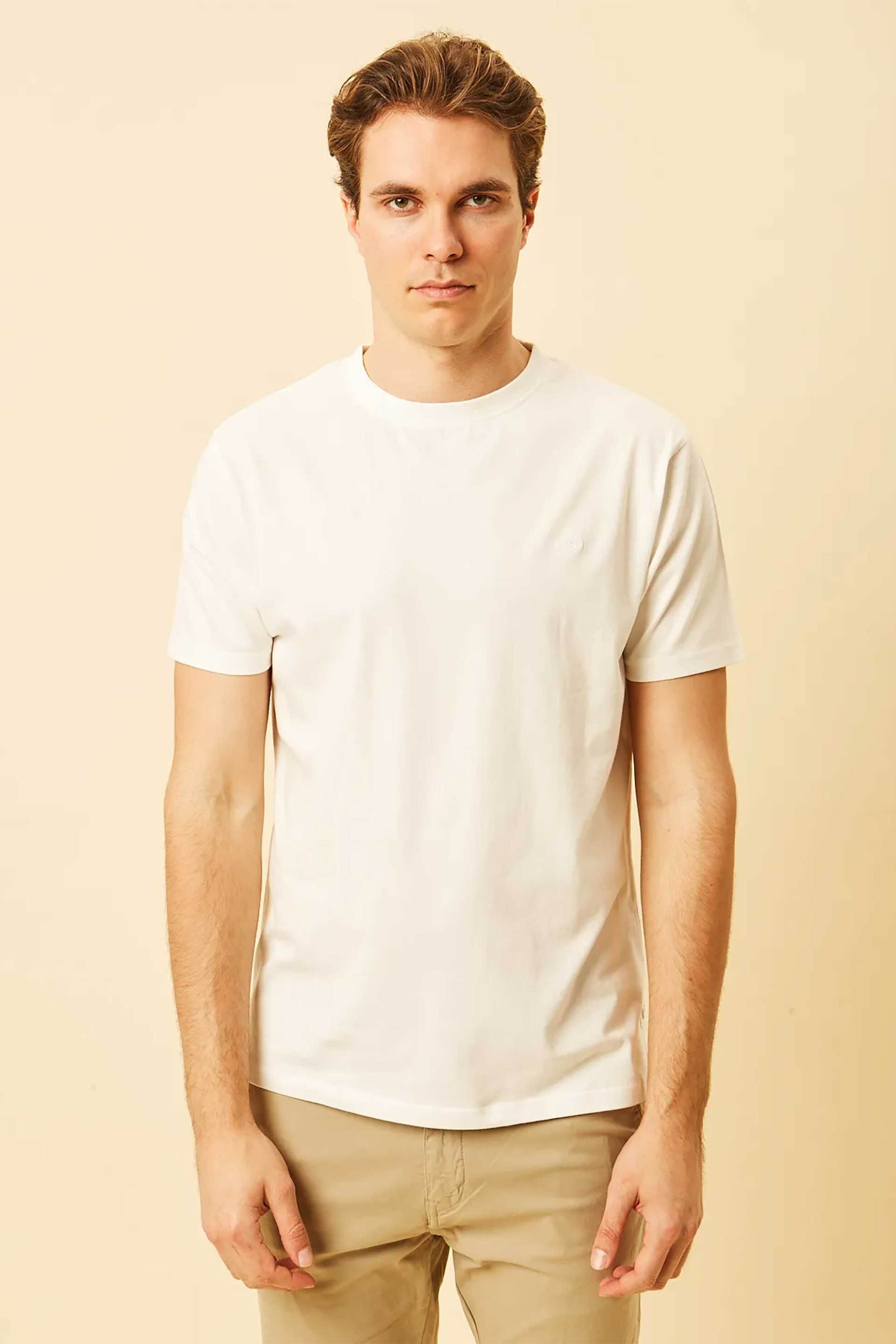 DORS ανδρικό T-shirt με κεντημένο λογότυπο Regular Fit - 1140020.C01 Λευκό