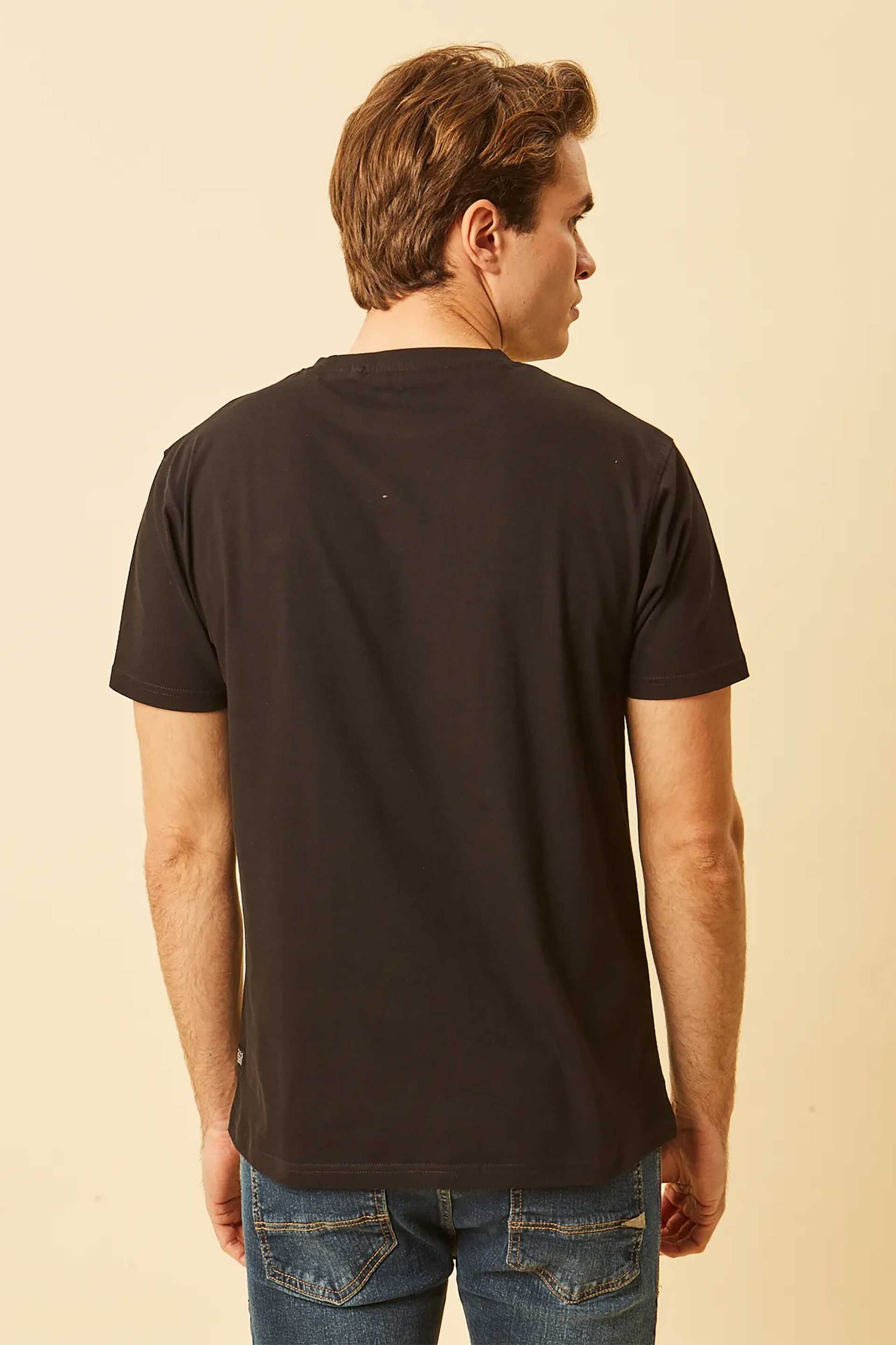 Dors Ανδρικό T-Shirt με Κεντημένο Λογότυπο Regular Fit - 1140020 C05 Μαύρο