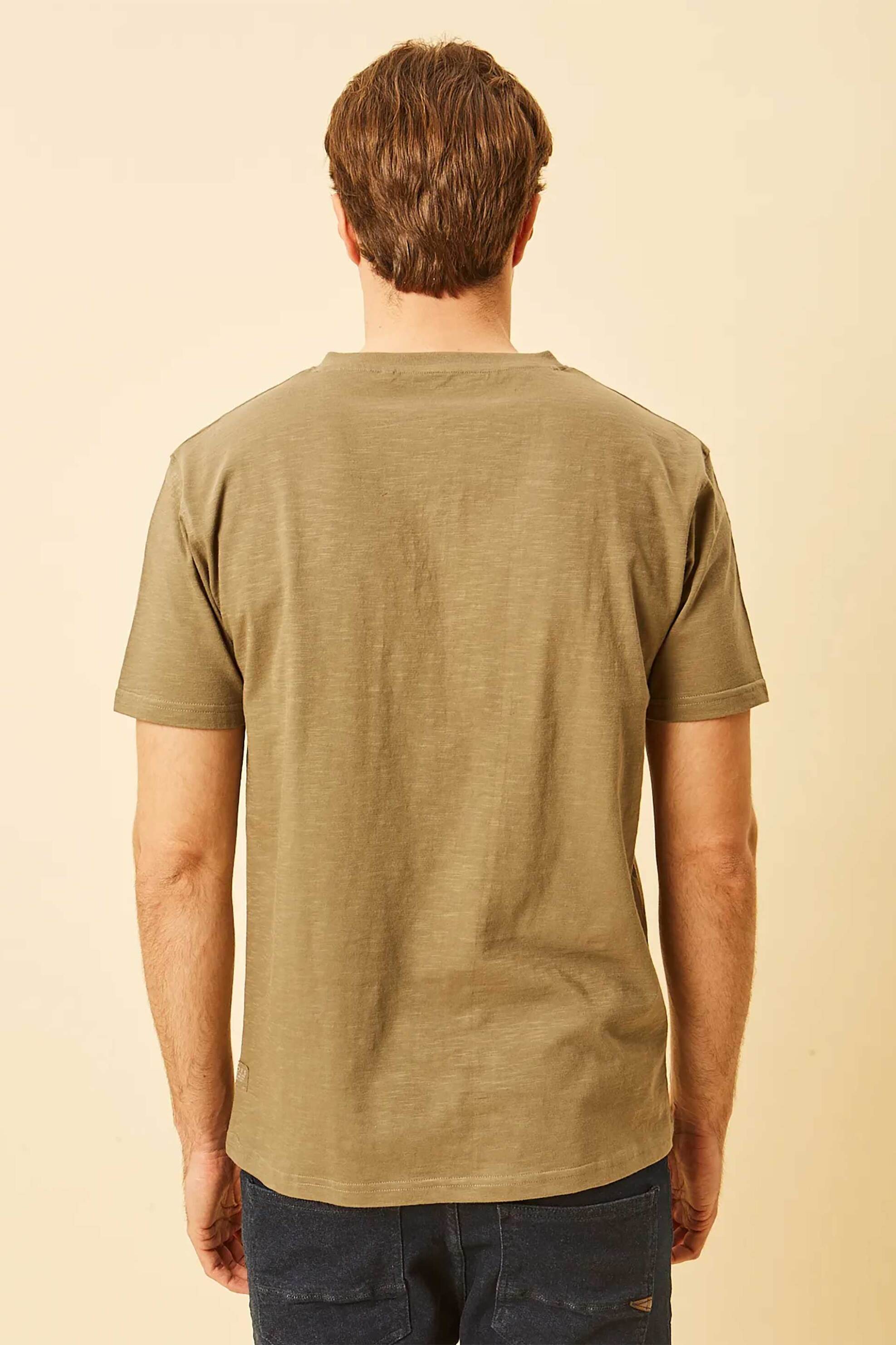Dors Ανδρική Μπλούζα Henley με Κεντημένο Λογότυπο Regular Fit - 1140021 C02 Λαδί