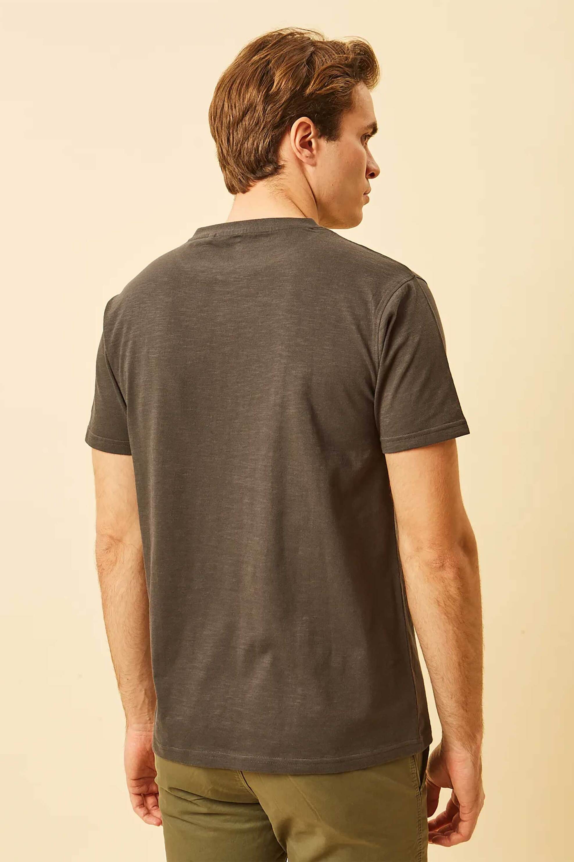 Dors Ανδρική Μπλούζα Henley με Κεντημένο Λογότυπο Regular Fit - 1140021 C03 Ανθρακί