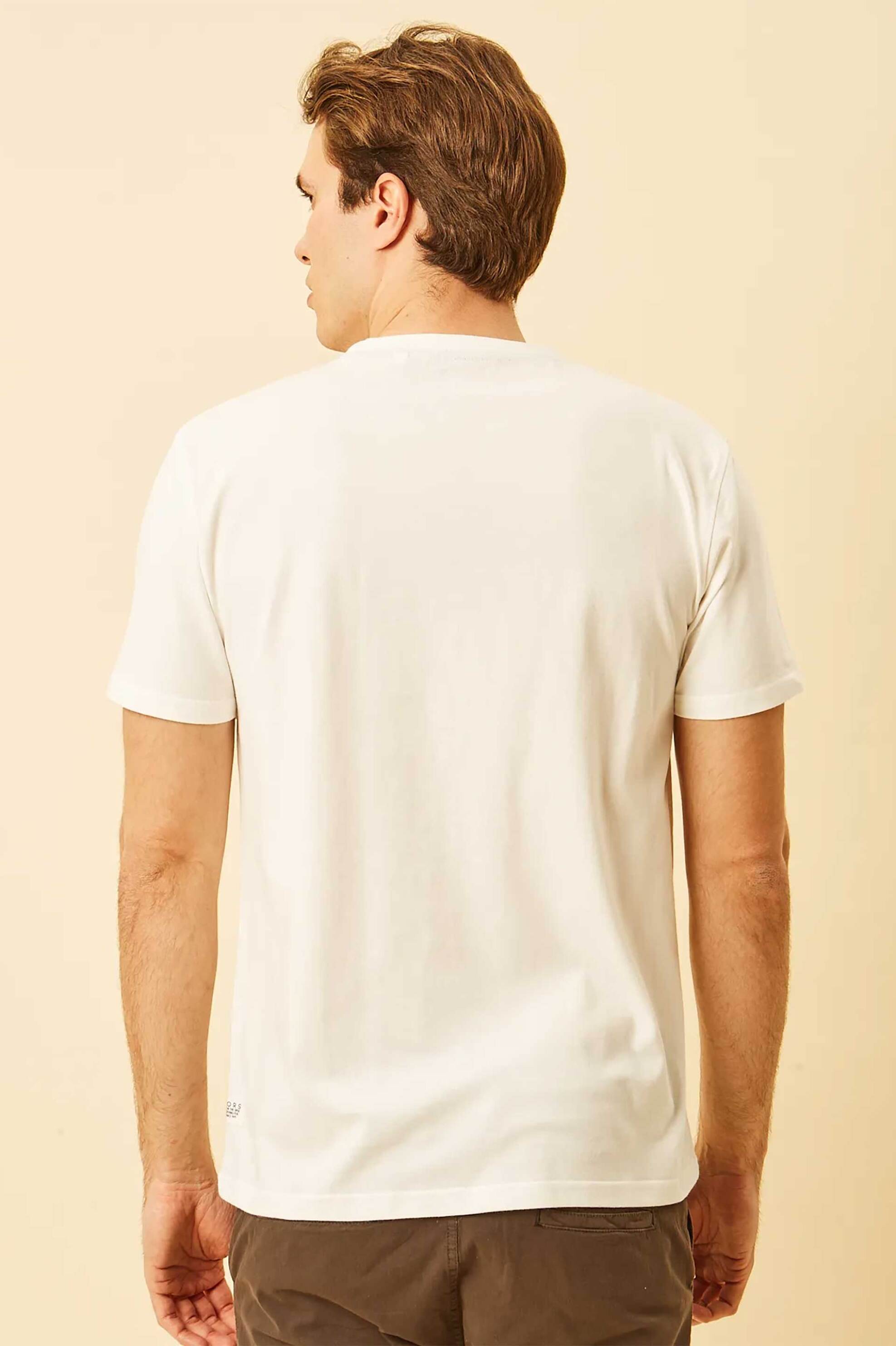 Dors Ανδρικό T-Shirt με Graphic Logo Regular Fit - 1140024 C01 Λευκό