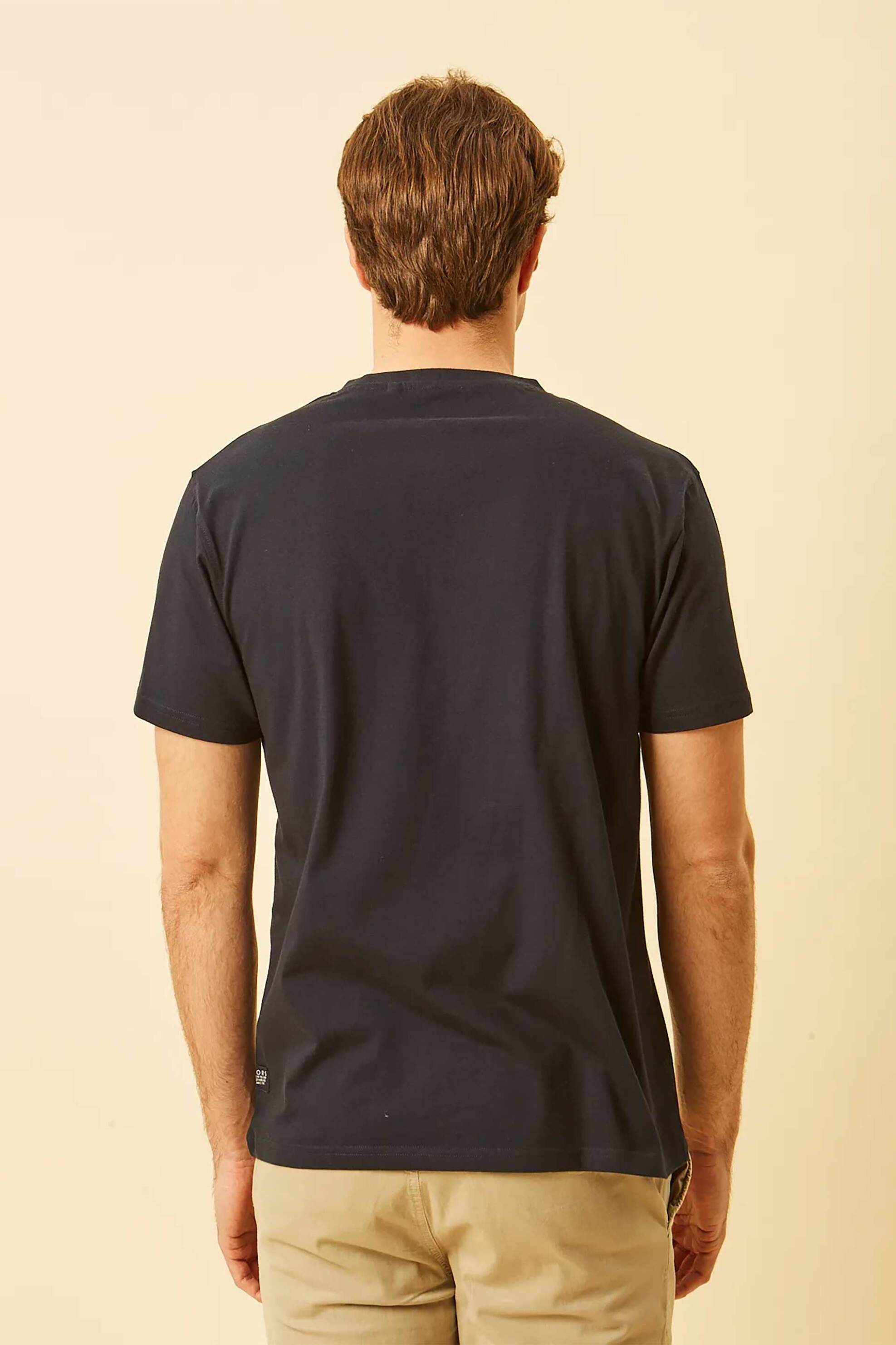 Dors Ανδρικό T-Shirt με Graphic Logo Regular Fit - 1140024 C02 Μπλε Σκούρο