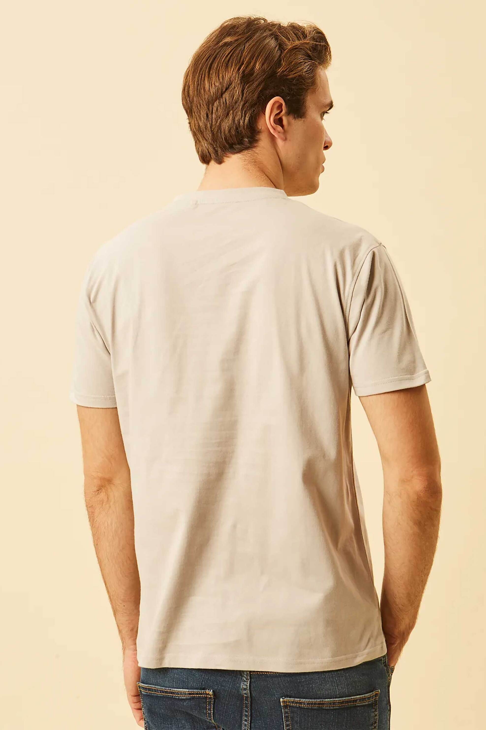 Dors Ανδρικό T-Shirt με Graphic Logo Regular Fit - 1140024 C03 Μπεζ
