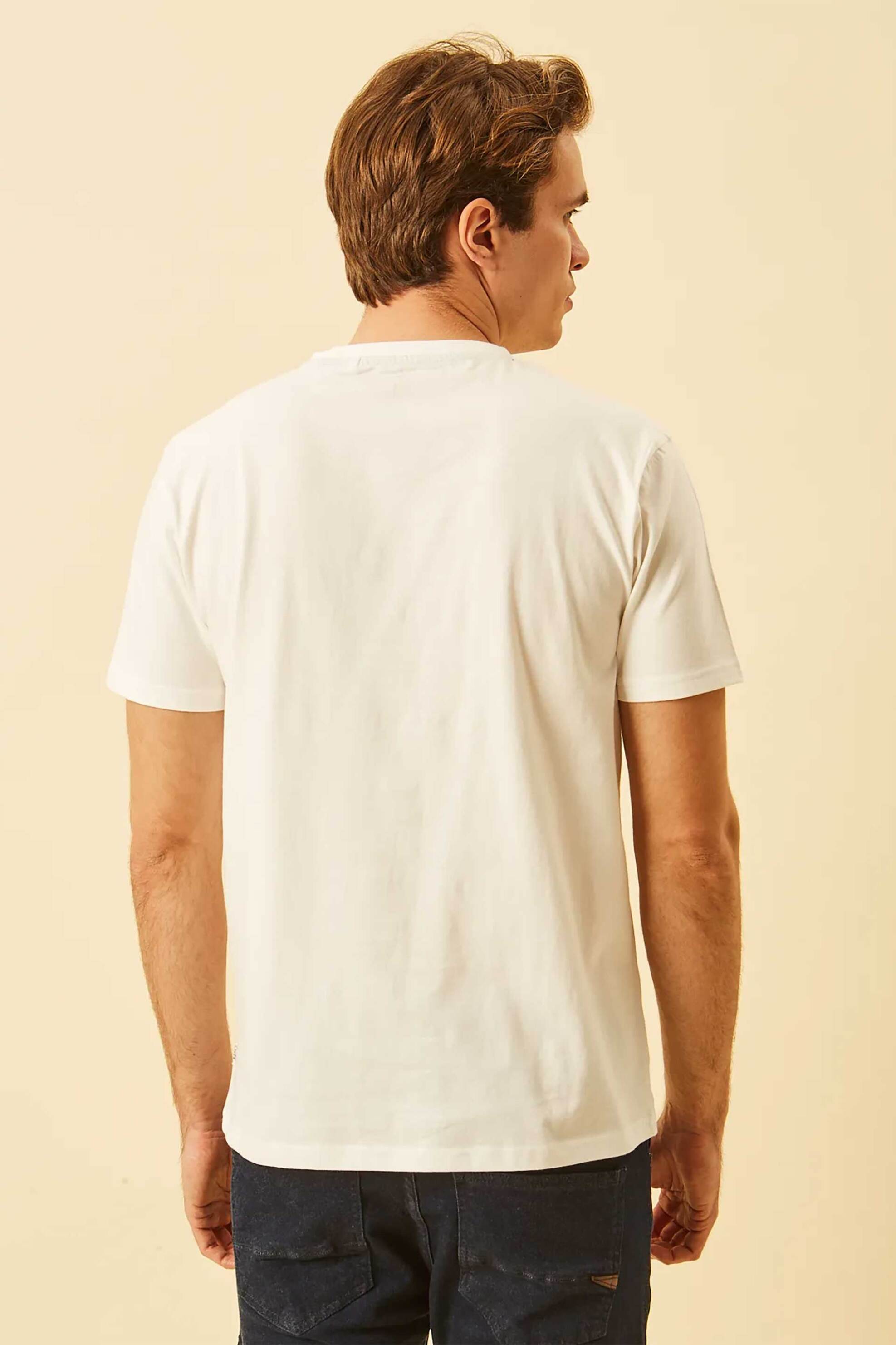 Dors Ανδρικό T-Shirt με Graphic Print Regular Fit - 1140025 C01 Λευκό
