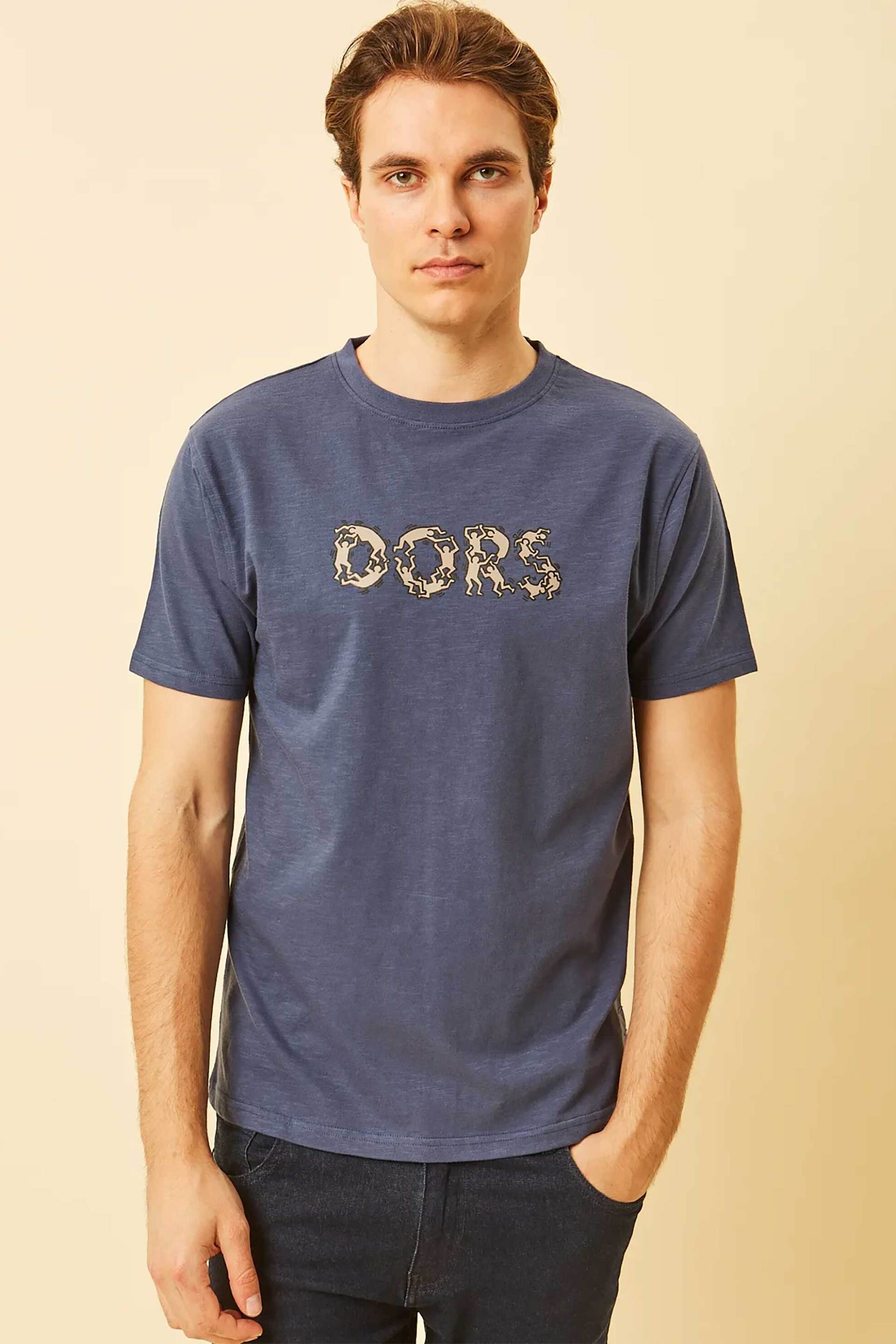 DORS ανδρικό T-shirt με graphic logo Regular Fit - 1140026.C01 Μπλε Σκούρο