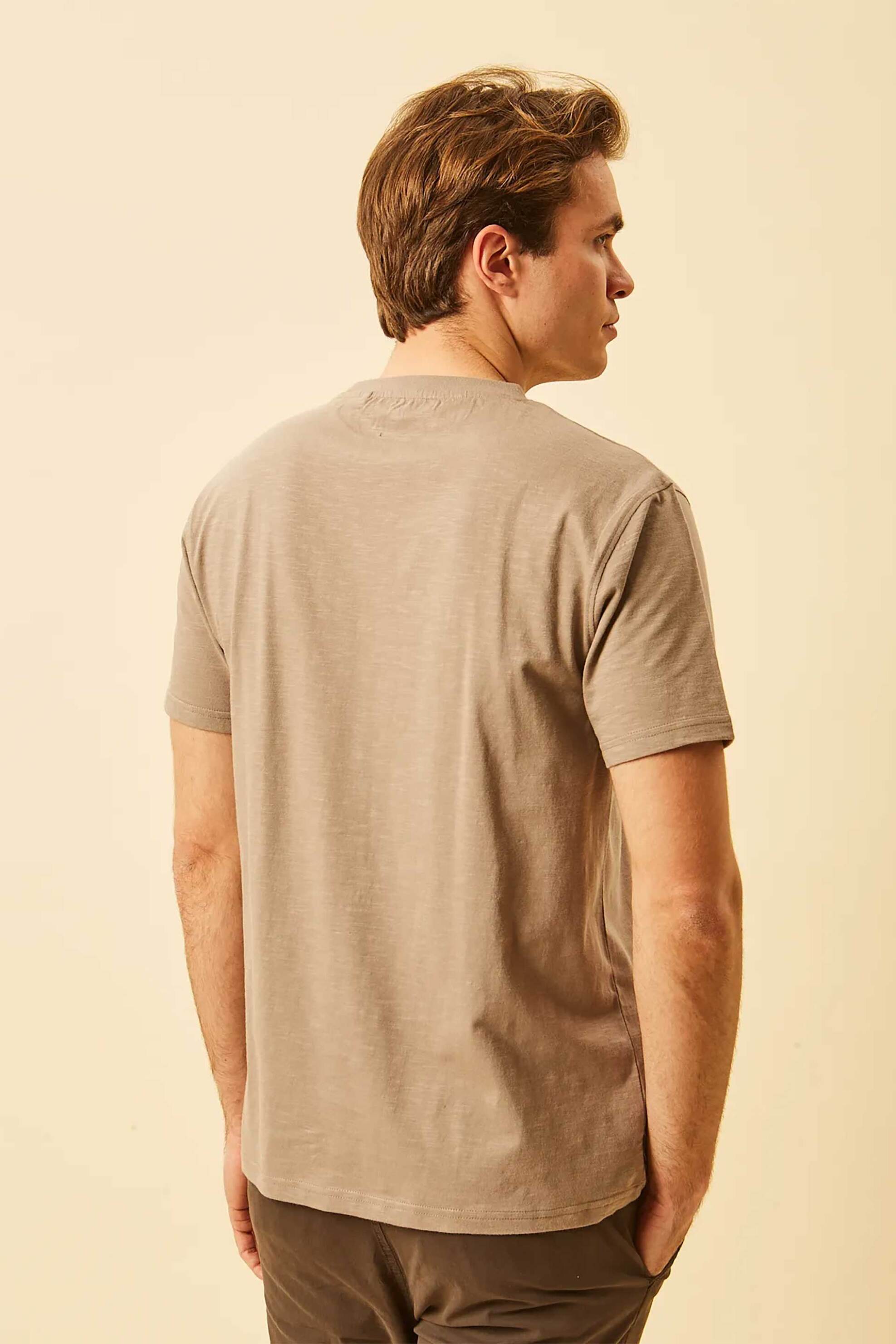 Dors Ανδρικό T-Shirt με Graphic Logo Regular Fit - 1140026 C04 Μπεζ
