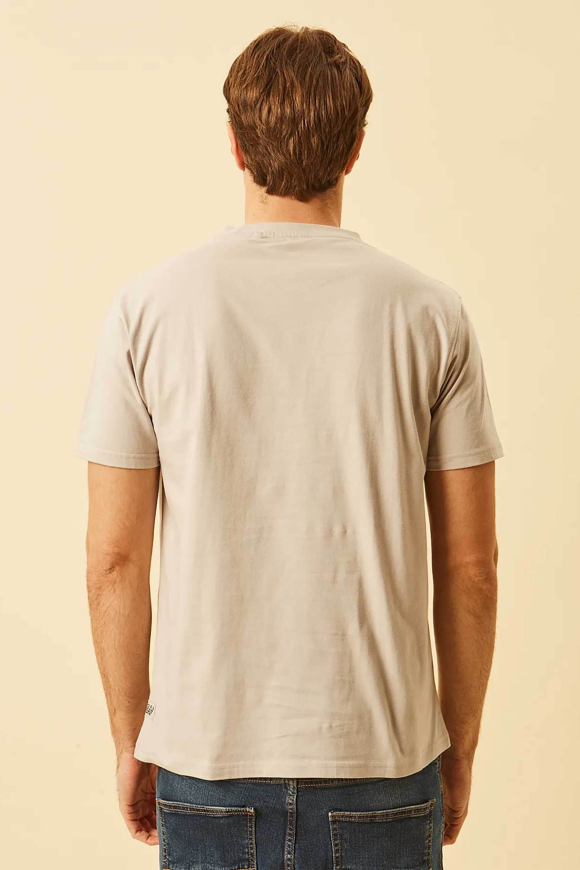 Dors Ανδρικό T-Shirt με Κεντημένο Λογότυπο Regular Fit - 1140020 C04 Γκρι Ανοιχτό