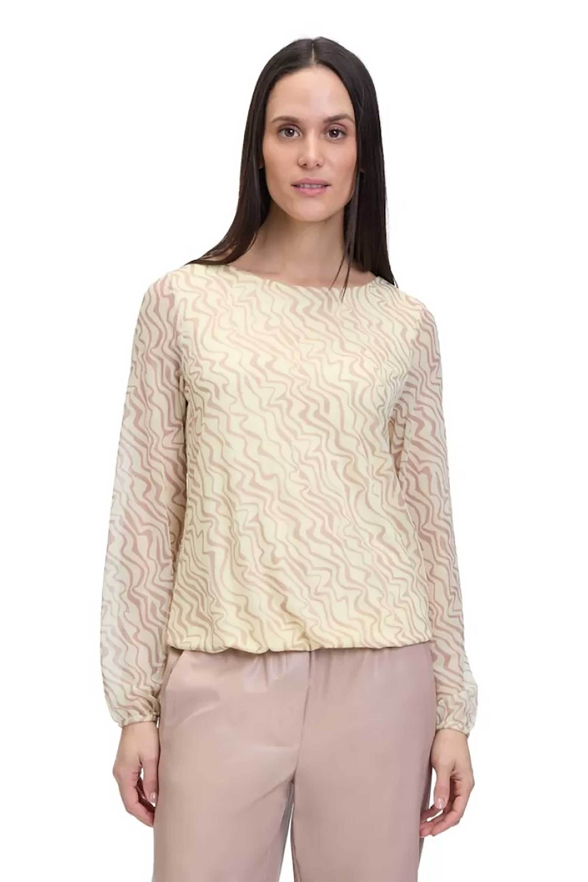 BETTY & CO BETTY & CO γυναικεία μπλούζα με all-over print - 2196/3164 Μπεζ