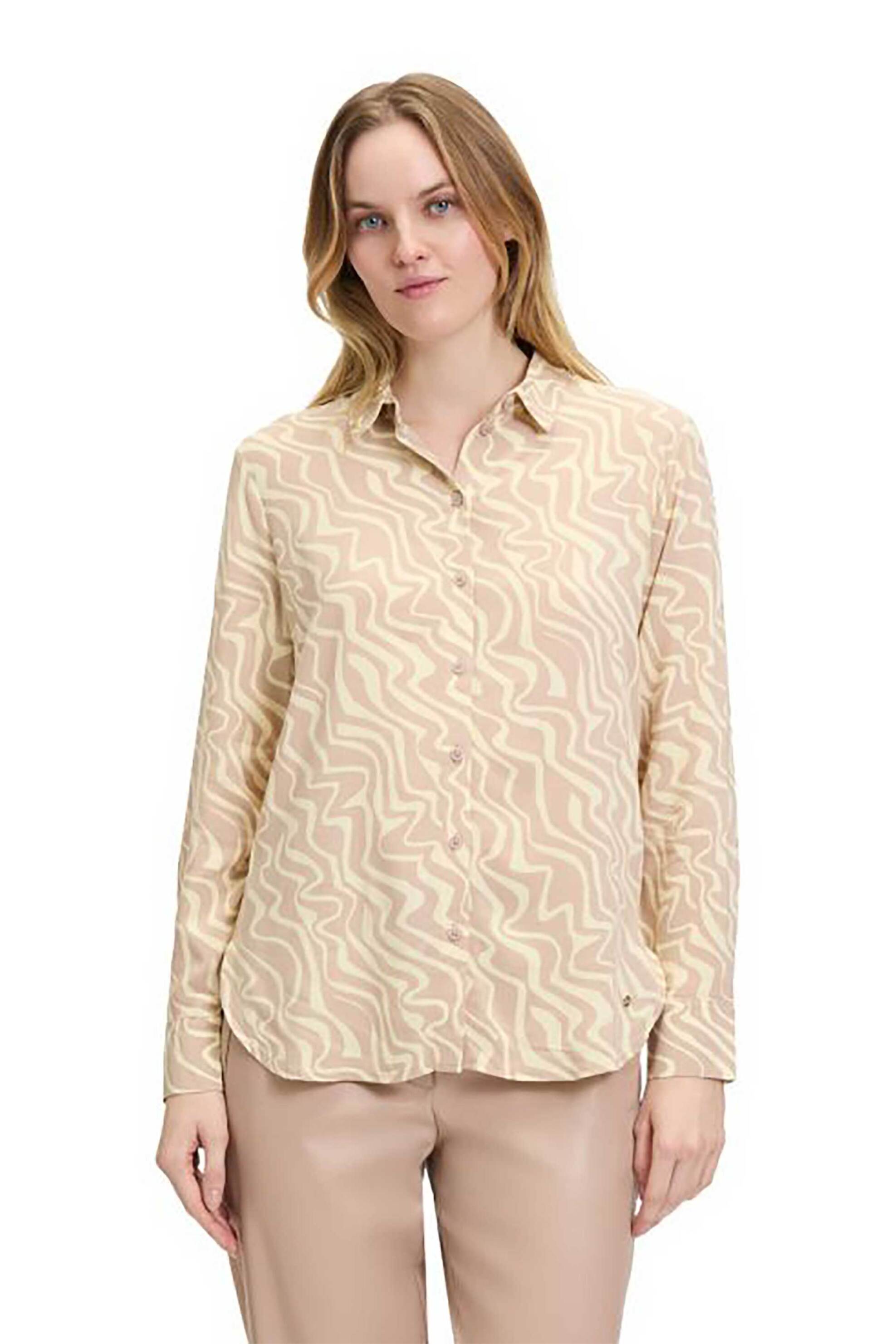 BETTY & CO γυναικείο πουκάμισο με all-over print - 8871/3059 Μπεζ 2025