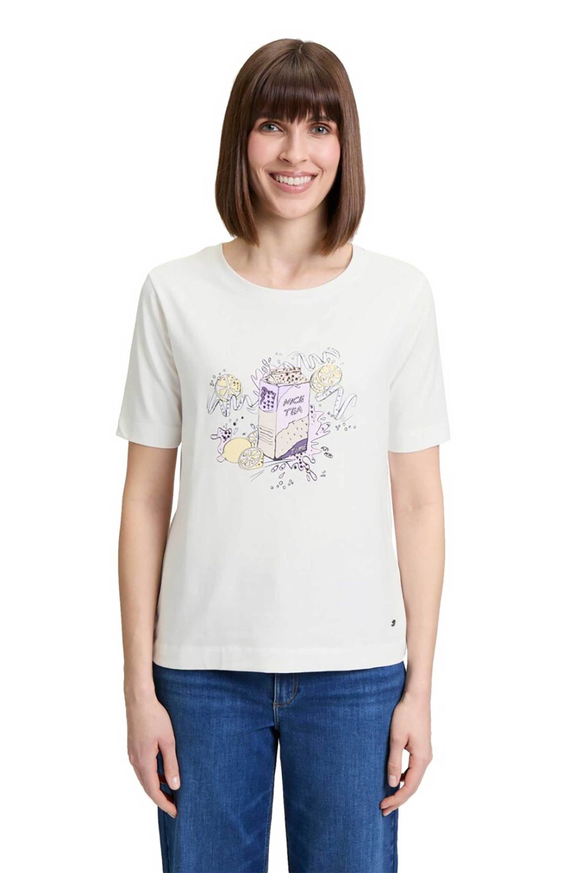 BETTY & CO BETTY & CO γυναικείο T-shirt με graphic print - 2245/3284 Λευκό