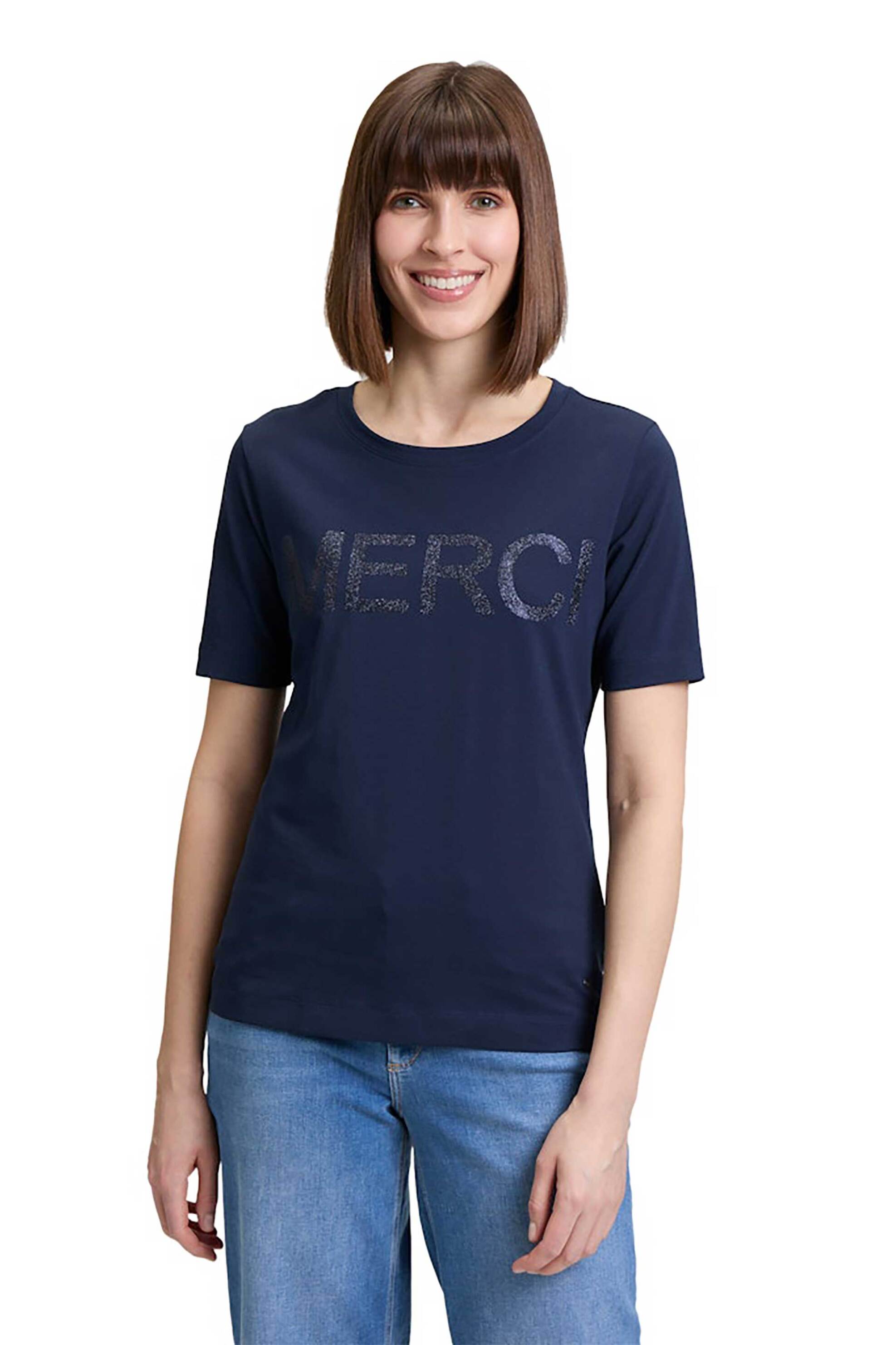 BETTY & CO BETTY & CO γυναικείο T-shirt με lettering - 2246/3284 Μπλε Σκούρο