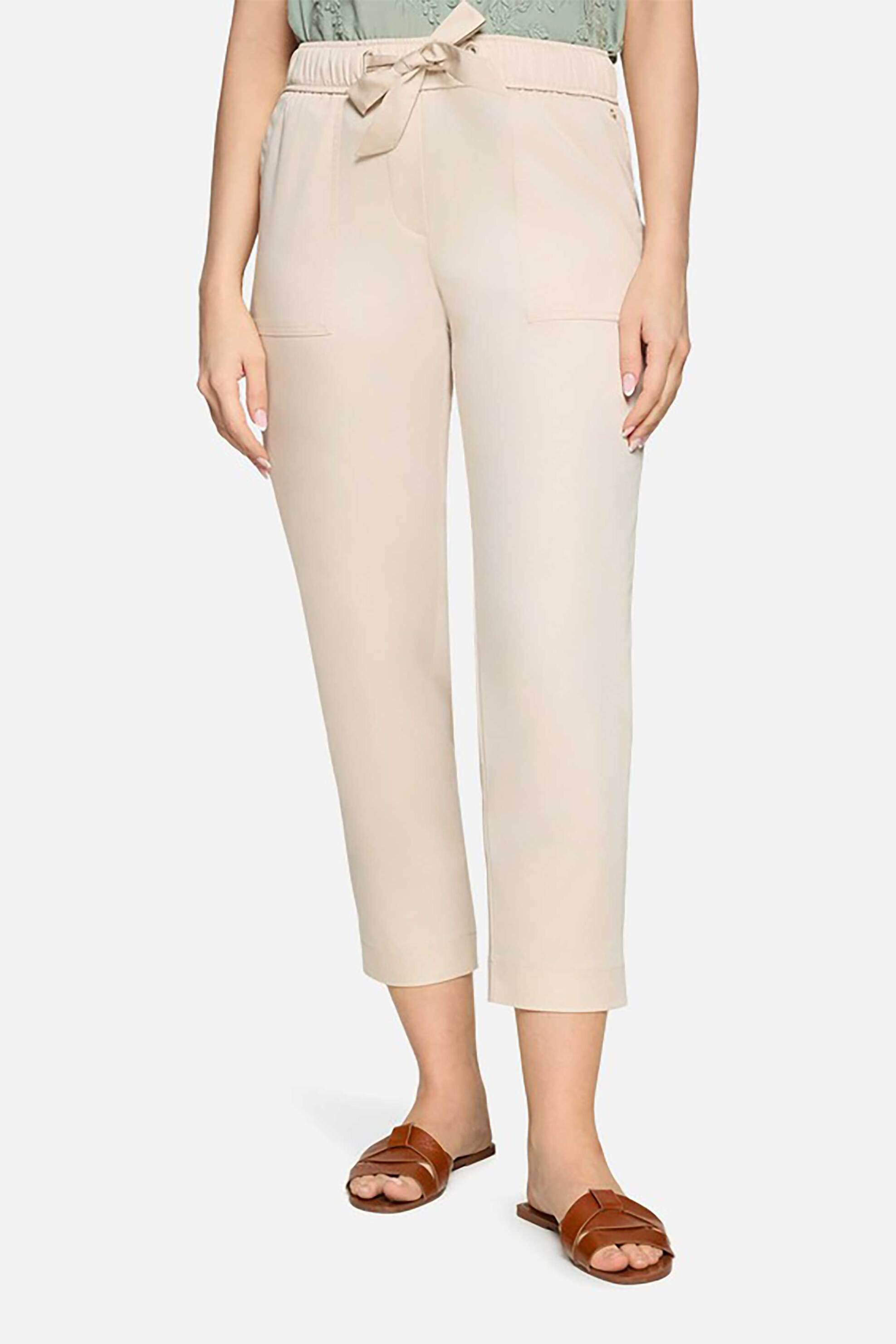 BETTY & CO BETTY & CO γυναικείο παντελόνι cropped ψηλόμεσο - 6592/3170 Εκρού - 2