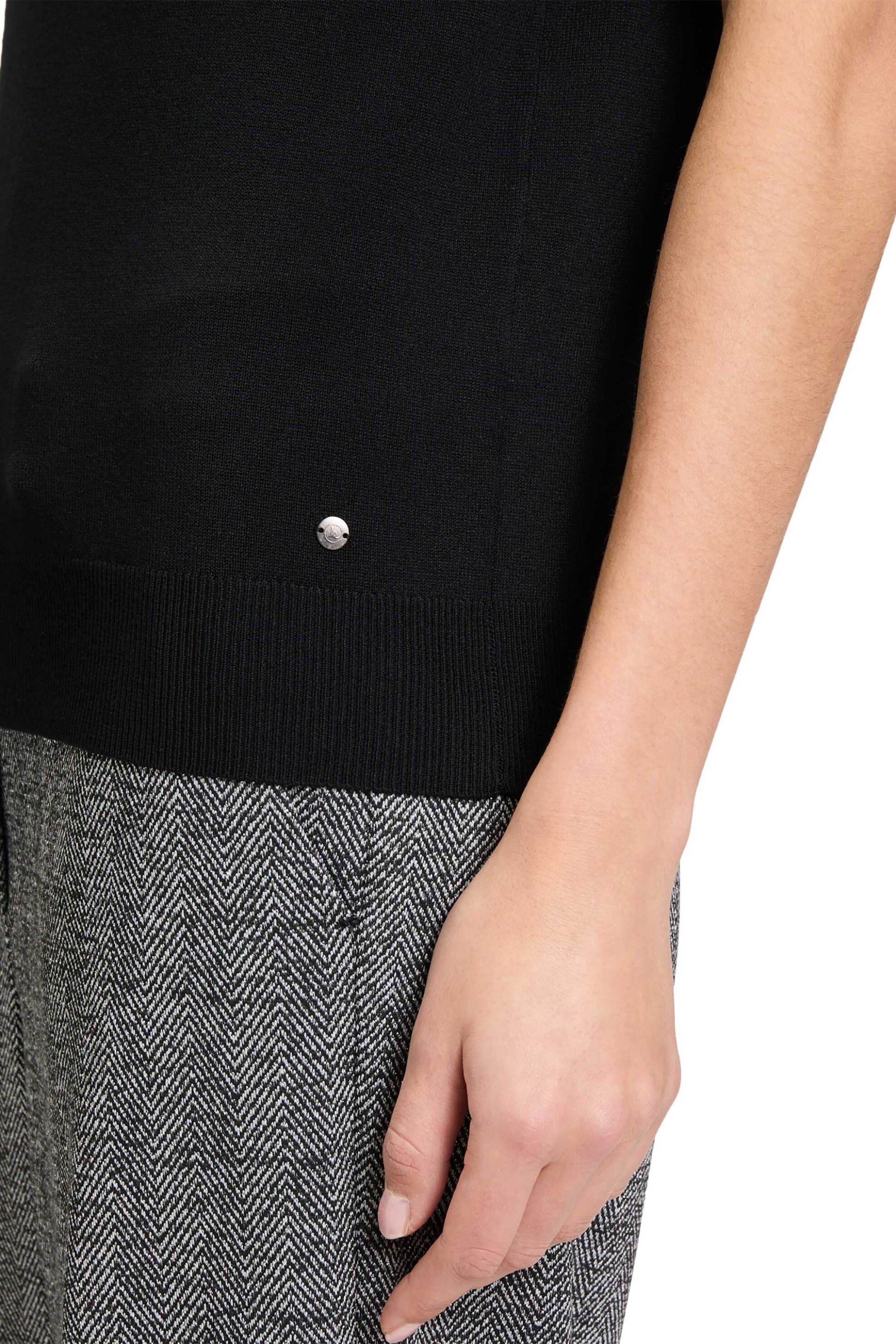 BETTY & CO γυναικεία πλεκτή μπλούζα με κοντό μανίκι - 5885/3275 Μαύρο φωτογραφία