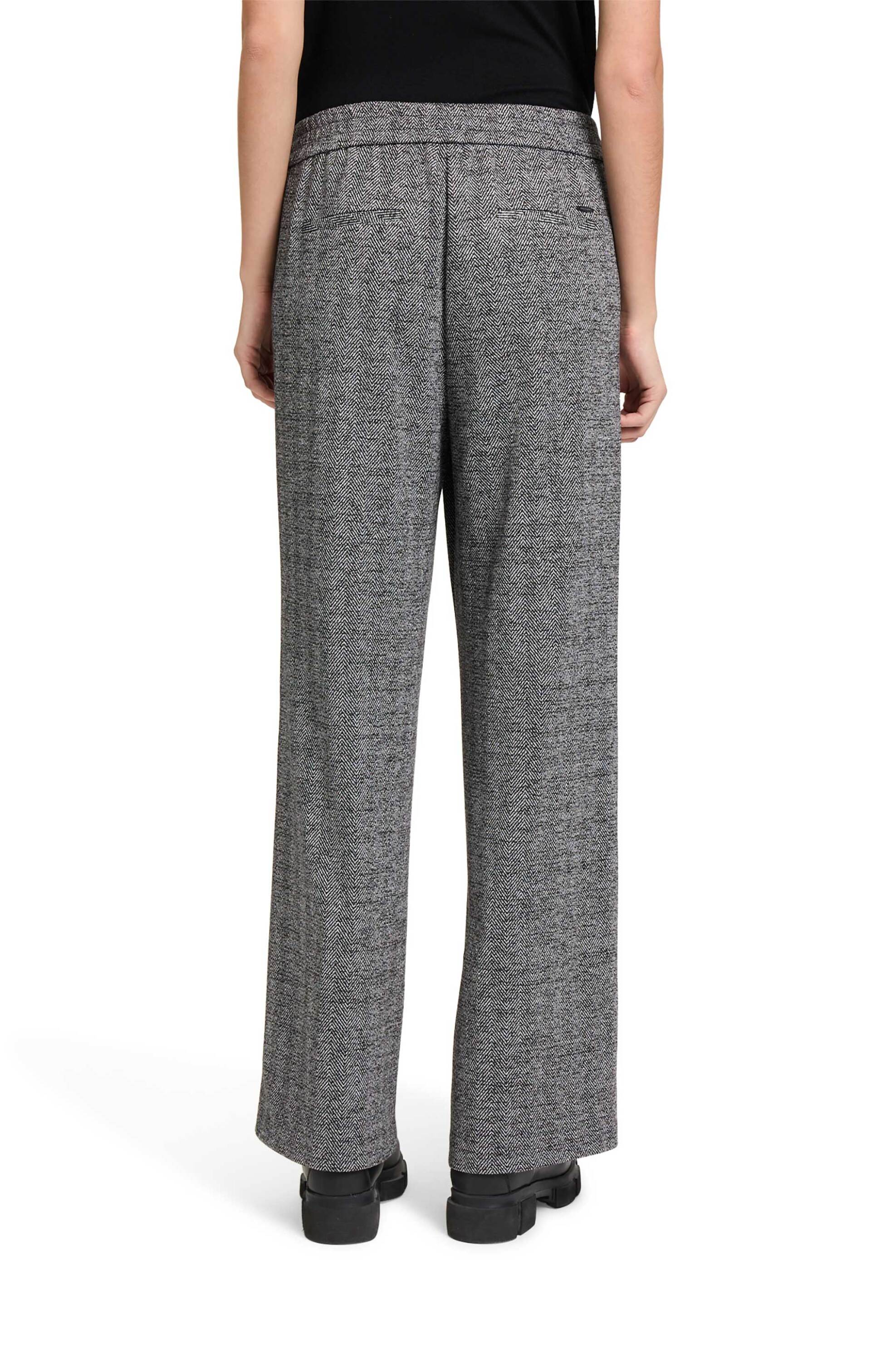 BETTY & CO γυναικείο ψηλόμεσο παντελόνι με σχέδιο ψαροκόκαλο - 6628/3055 Γκρι φωτογραφία