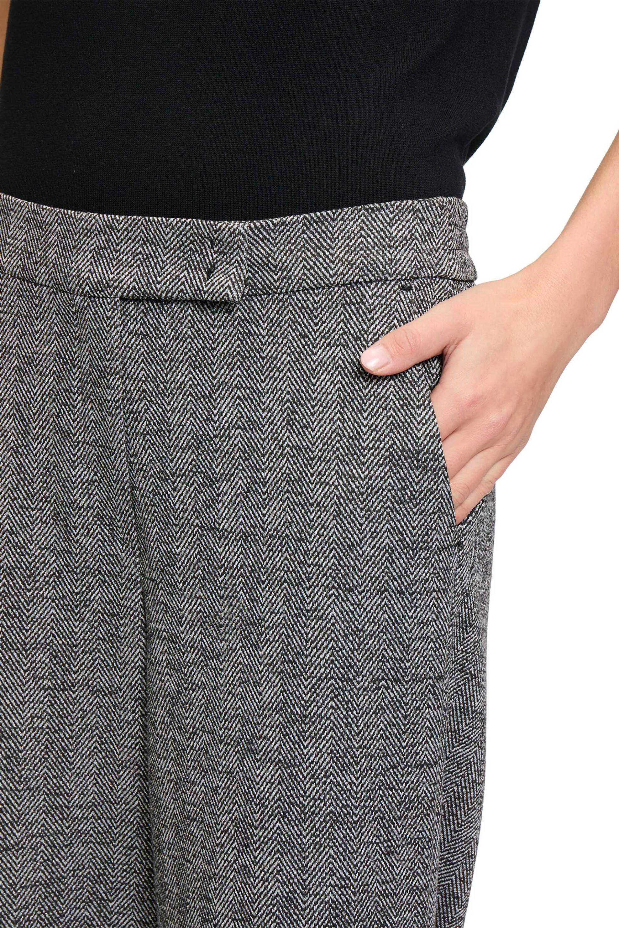 BETTY & CO γυναικείο ψηλόμεσο παντελόνι με σχέδιο ψαροκόκαλο - 6628/3055 Γκρι φωτογραφία