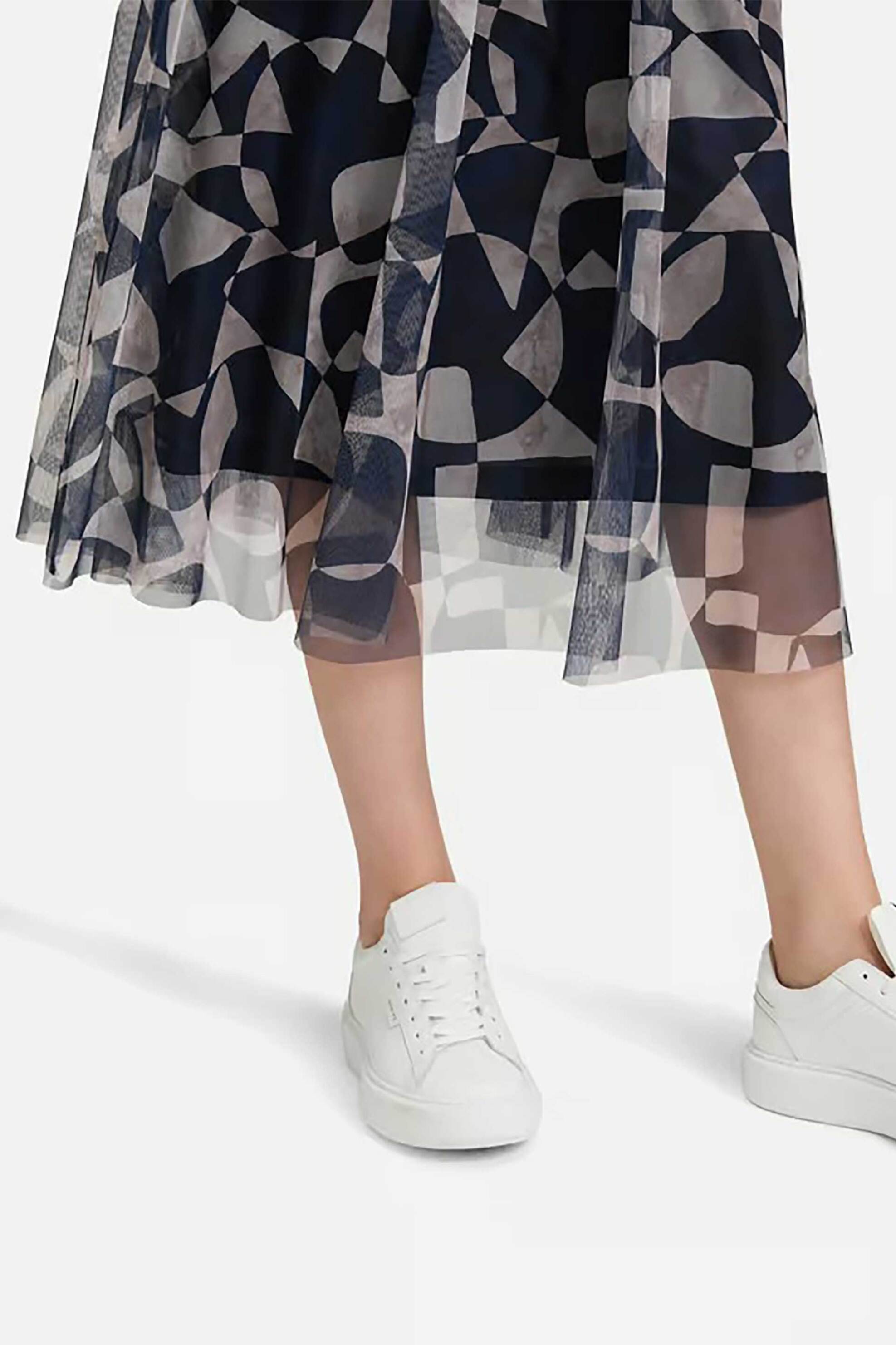 BETTY & CO BETTY & CO γυναικεία midi φούστα με ελαστική μέση και all-over print - 9041/3063 Μπλε Σκούρο - 4