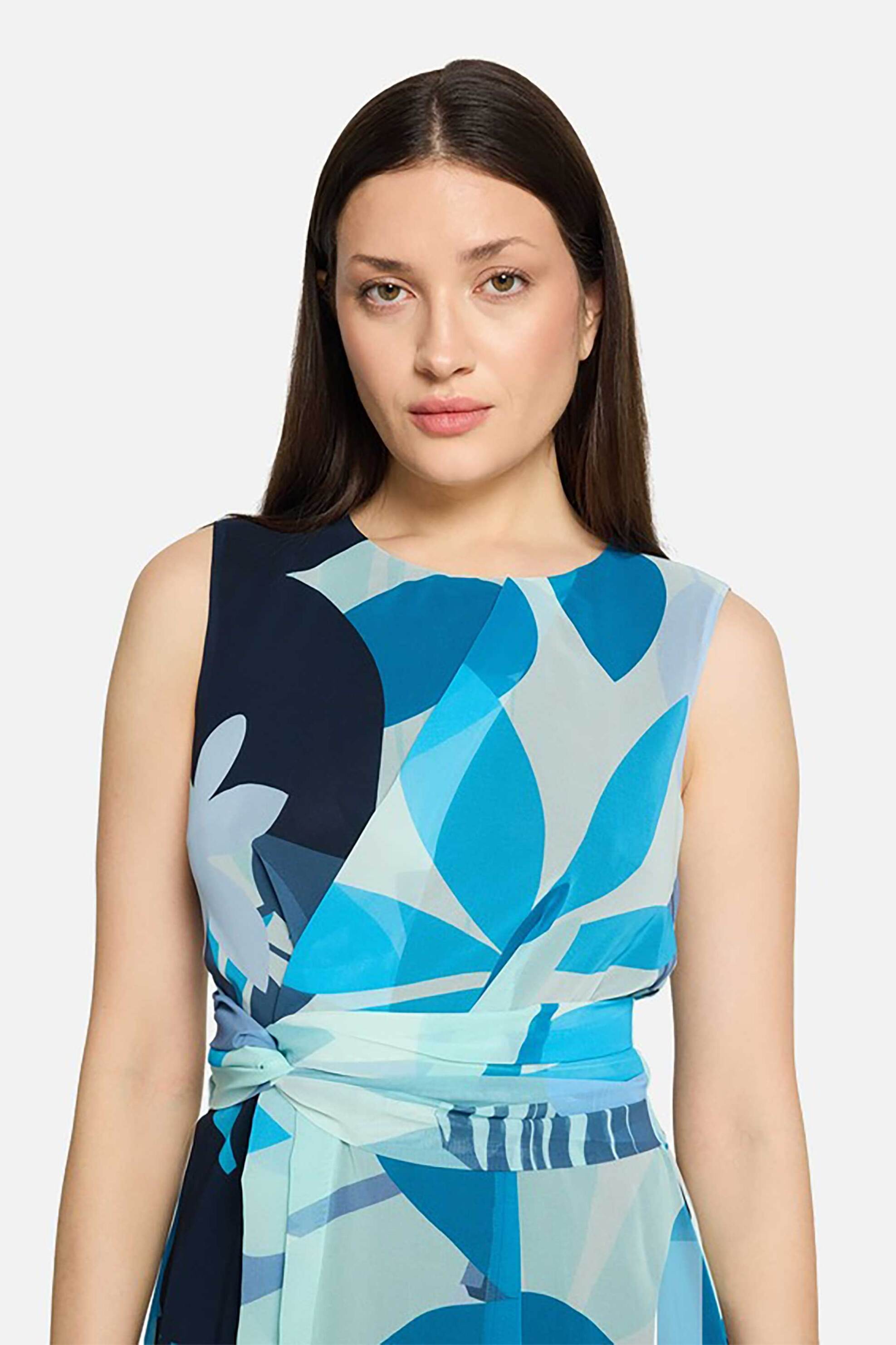 BETTY & CO BETTY & CO γυναικείο midi φόρεμα αμάνικο με graphic print - 1009/3257 Μπλε - 2