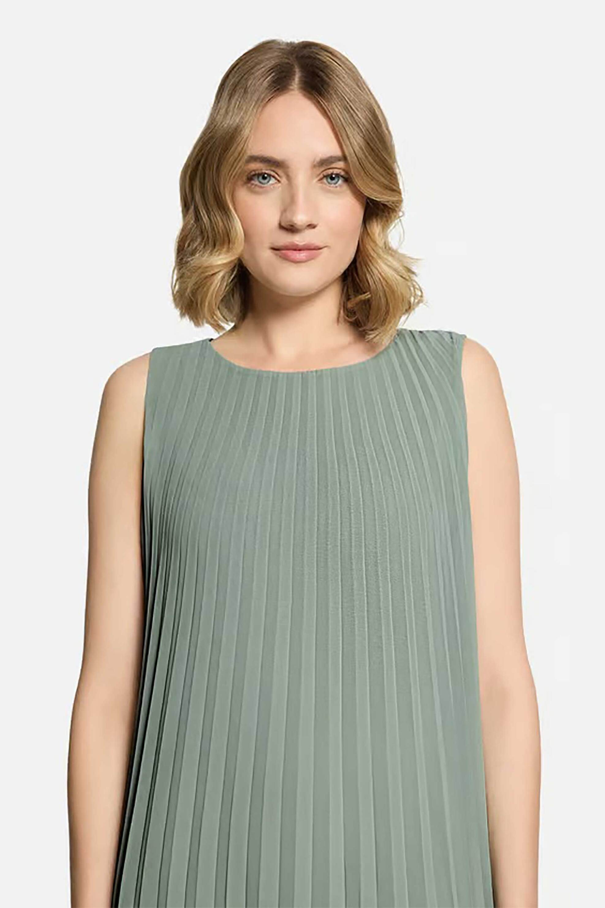 BETTY & CO BETTY & CO γυναικείο midi φόρεμα αμάνικο πλισέ - 1116/3406 Πράσινο Μέντας - 2