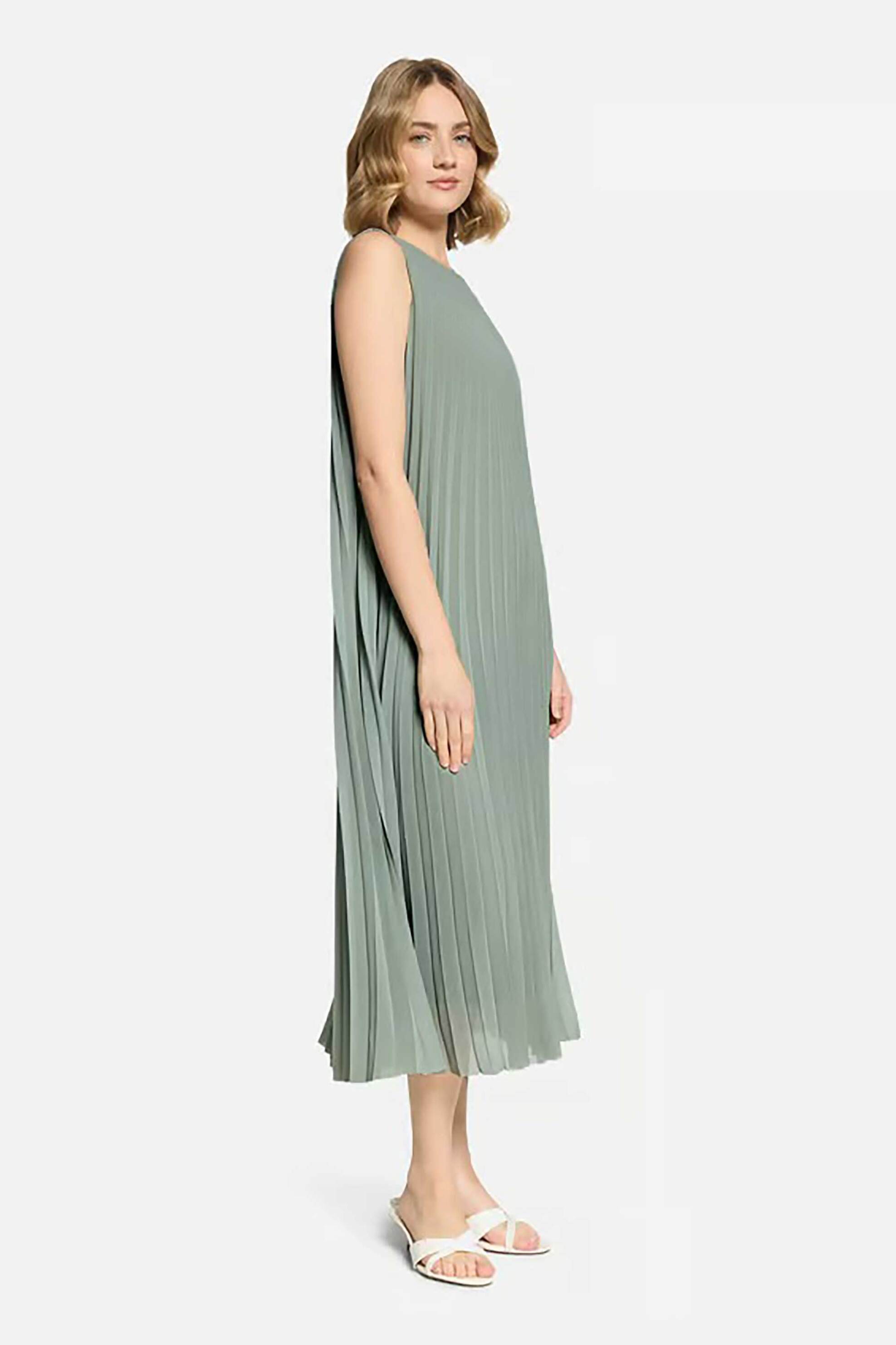 BETTY & CO BETTY & CO γυναικείο midi φόρεμα αμάνικο πλισέ - 1116/3406 Πράσινο Μέντας - 3