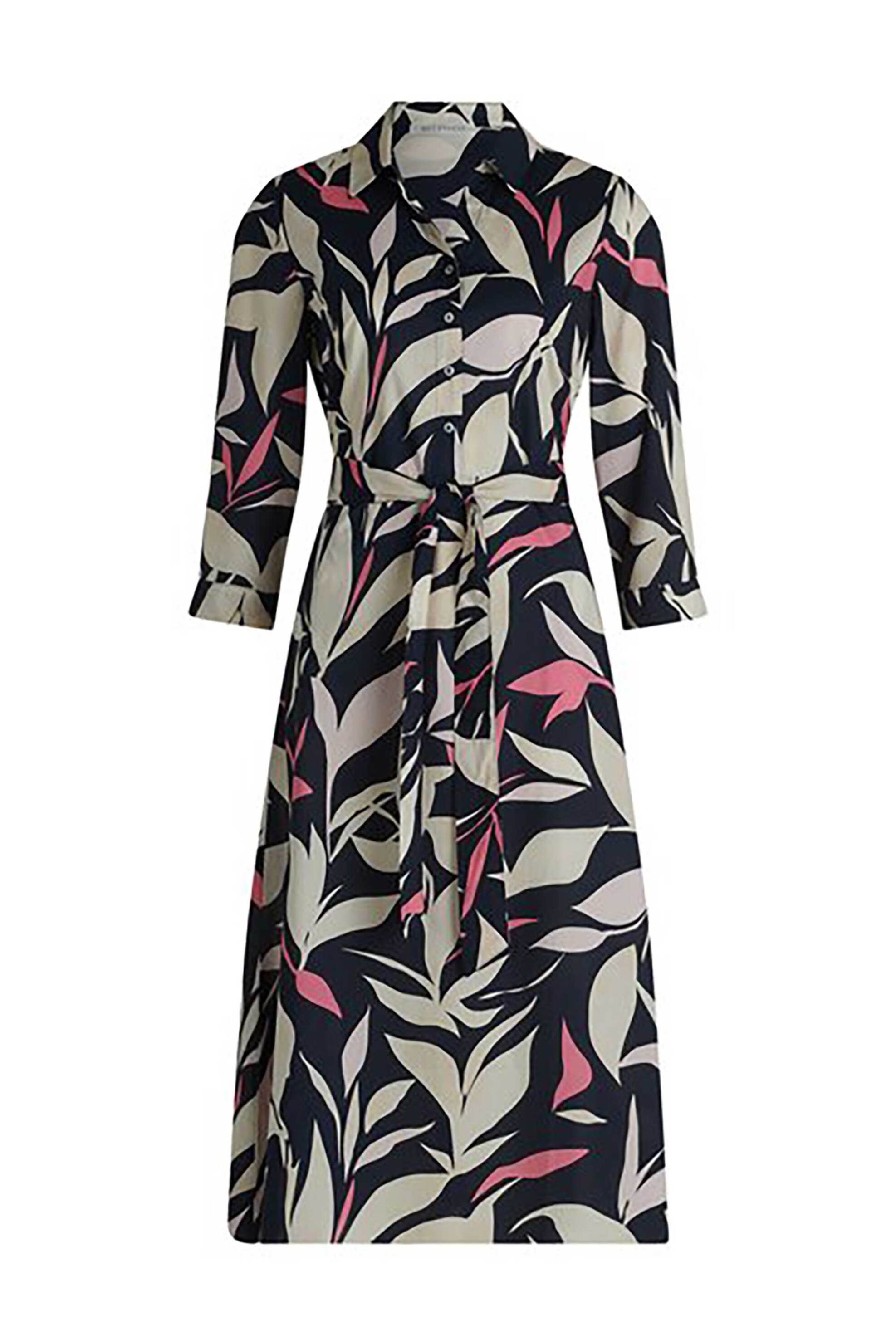 BETTY & CO γυναικείο midi φόρεμα σεμιζιέ με floral print και μανίκι 3/4 - 1106/3213 Μπλε Σκούρο