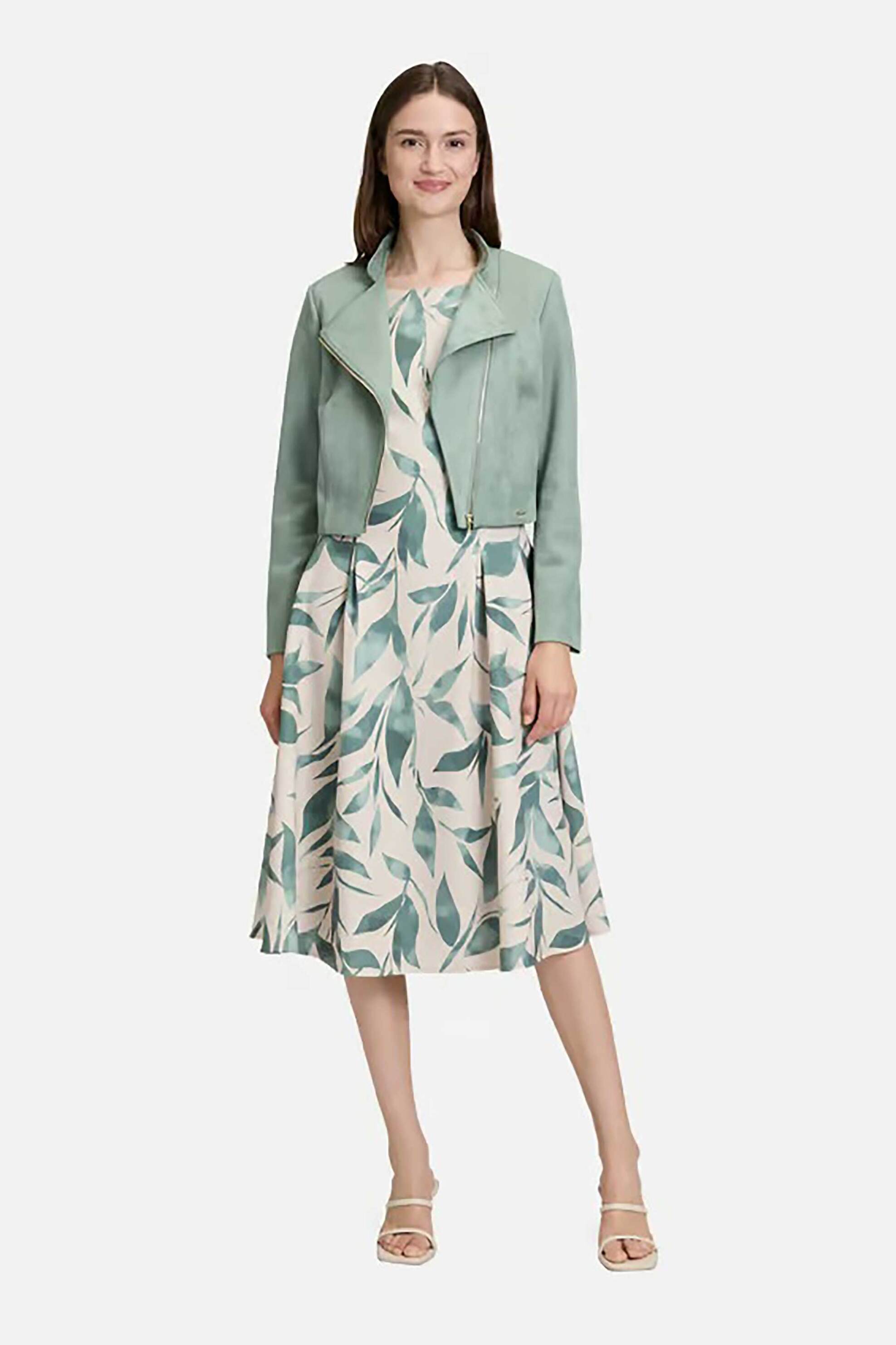 BETTY & CO BETTY & CO γυναικείο midi φόρεμα cocktail με floral print - 1113/3268 Λαδί - 3