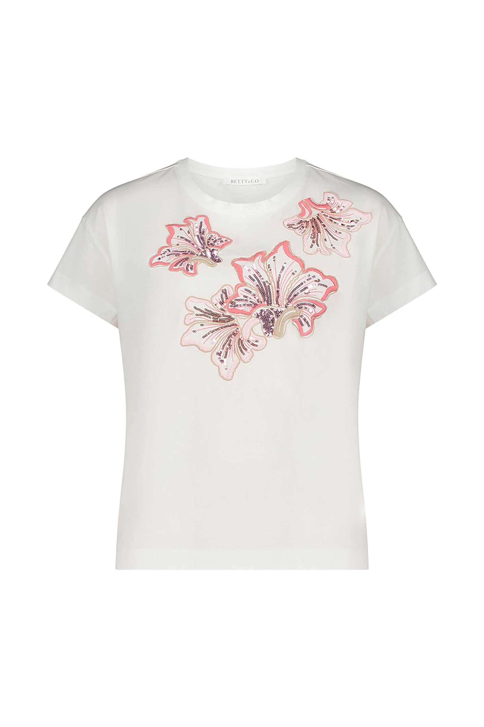 BETTY & CO γυναικείο T-shirt με floral print - 2420/3217 Λευκό