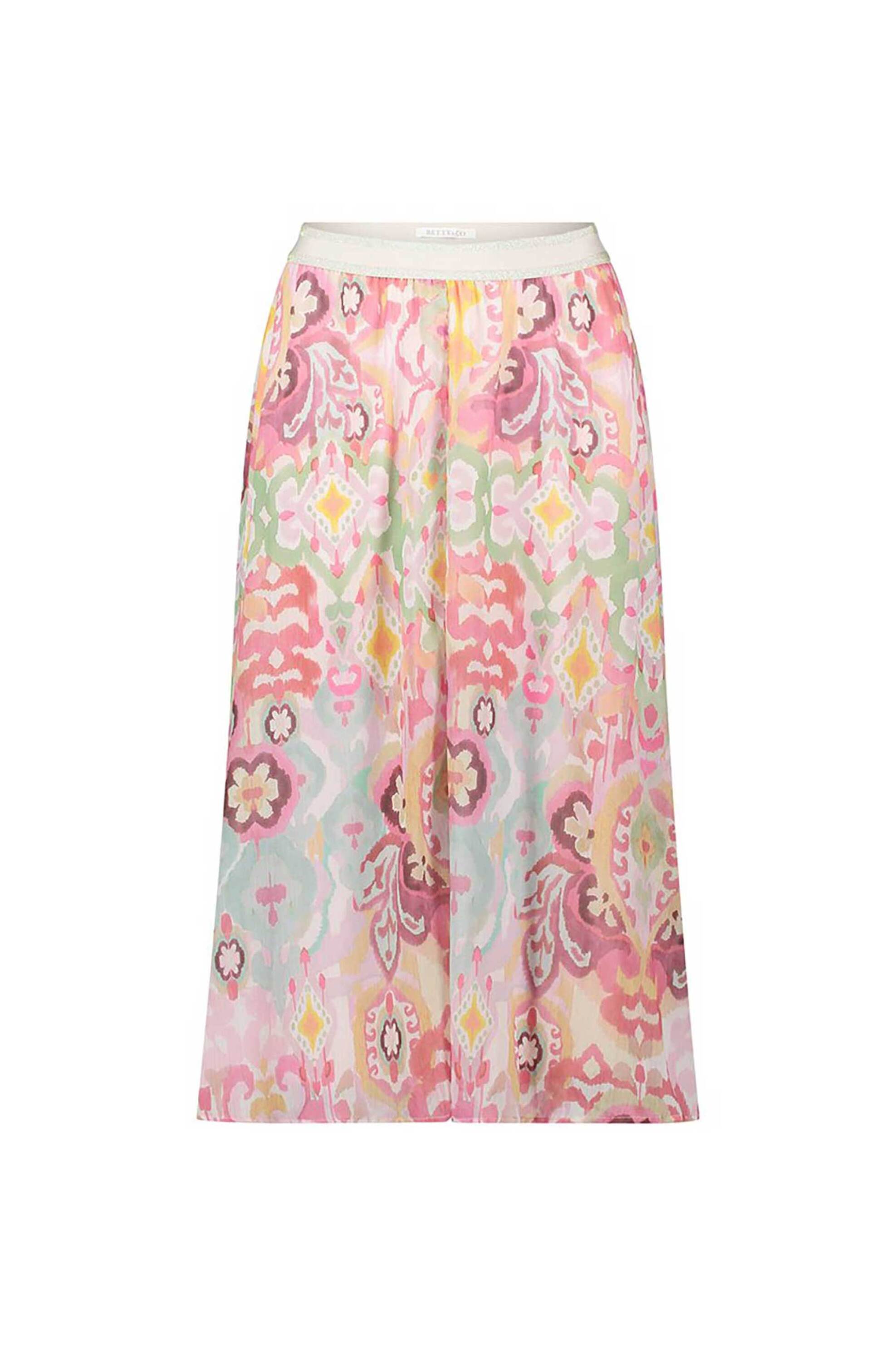 BETTY & CO γυναικεία midi φούστα με ελαστική μέση και all-over print - 9046/3270 Ροζ