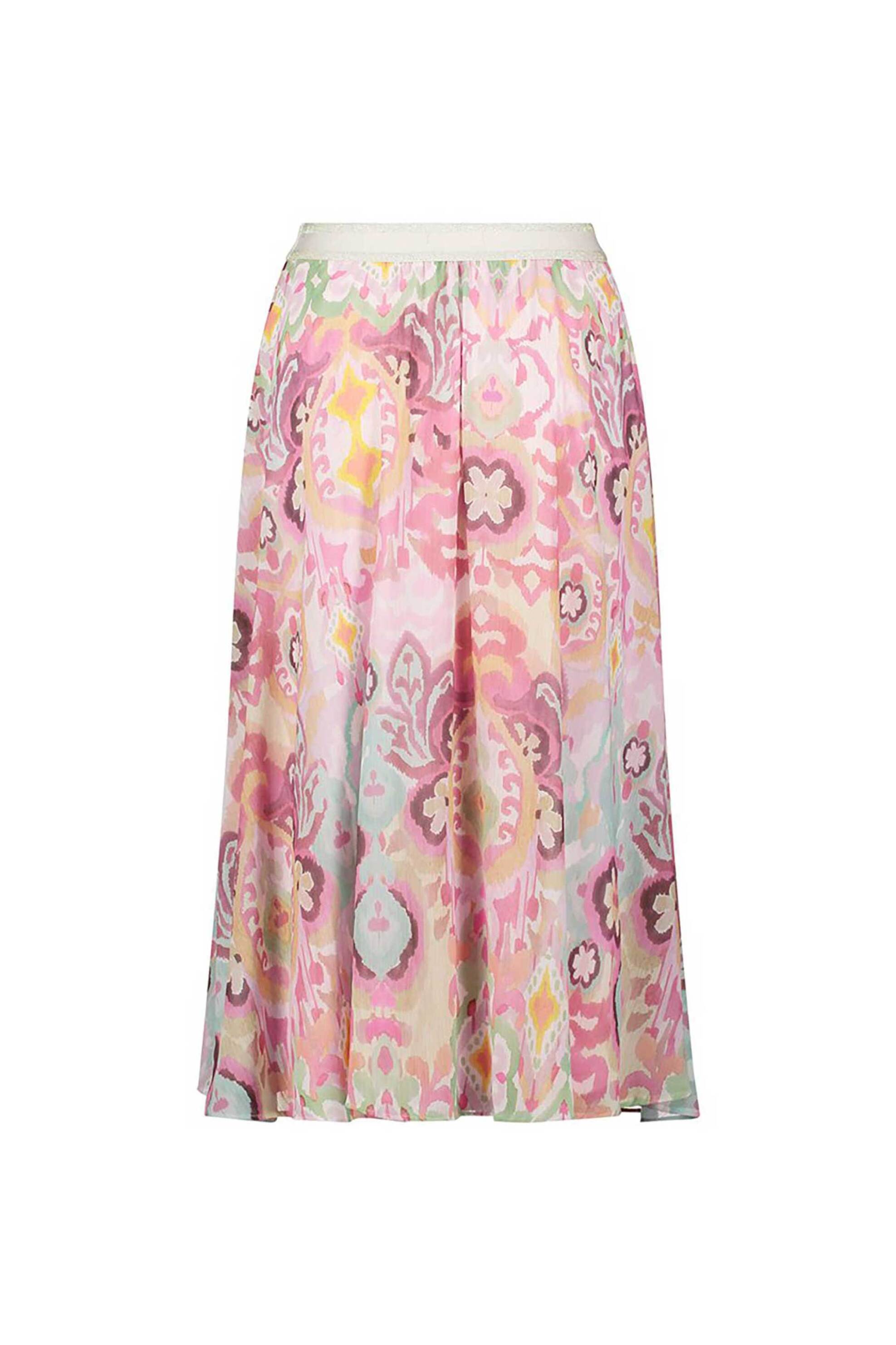 BETTY & CO γυναικεία midi φούστα με ελαστική μέση και all-over print - 9046/3270 Ροζ