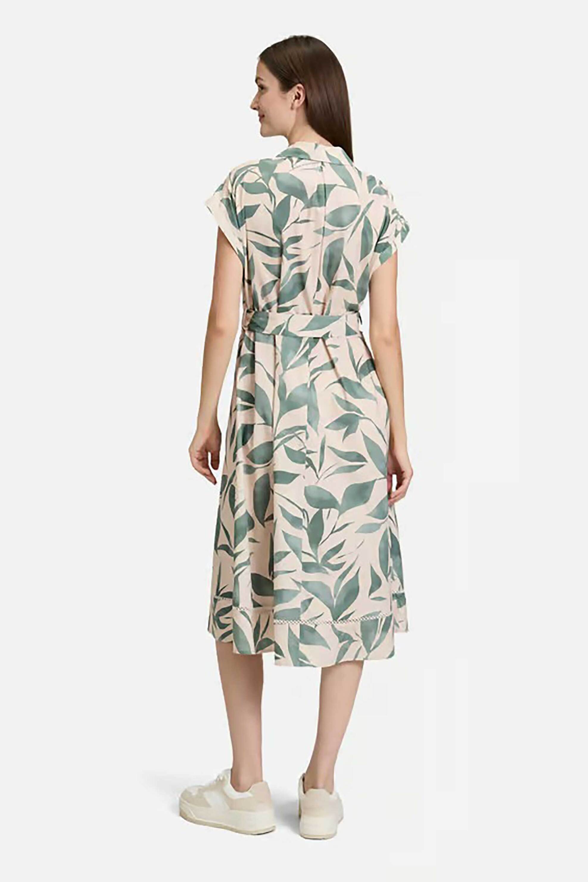 BETTY & CO BETTY & CO γυναικείο midi φόρεμα σεμιζιέ με floral print - 1108/3167 Λαδί - 4