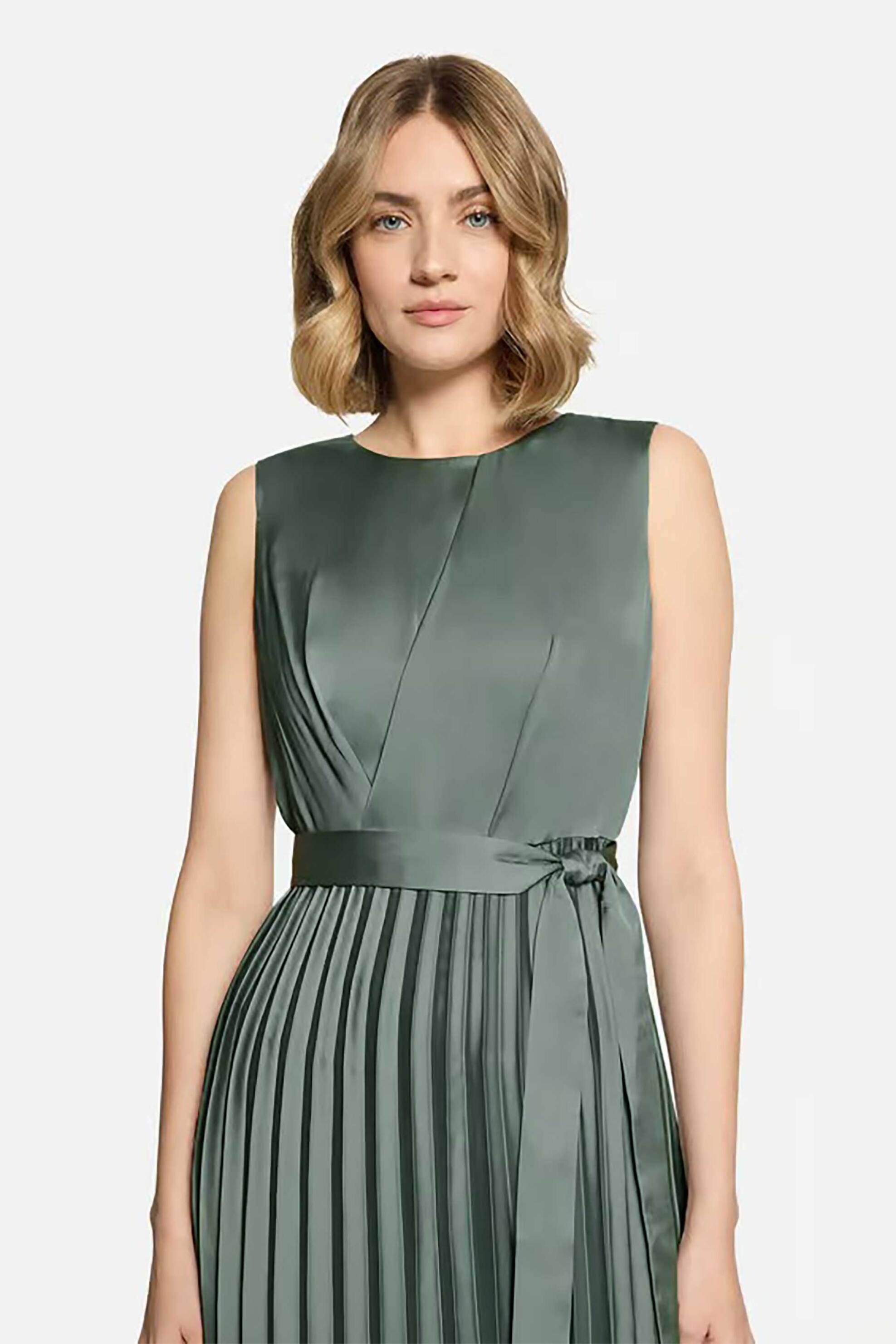 BETTY & CO BETTY & CO γυναικείο midi φόρεμα chiffon αμάνικο πλισέ - 1347/3201 Πράσινο Μέντας - 2