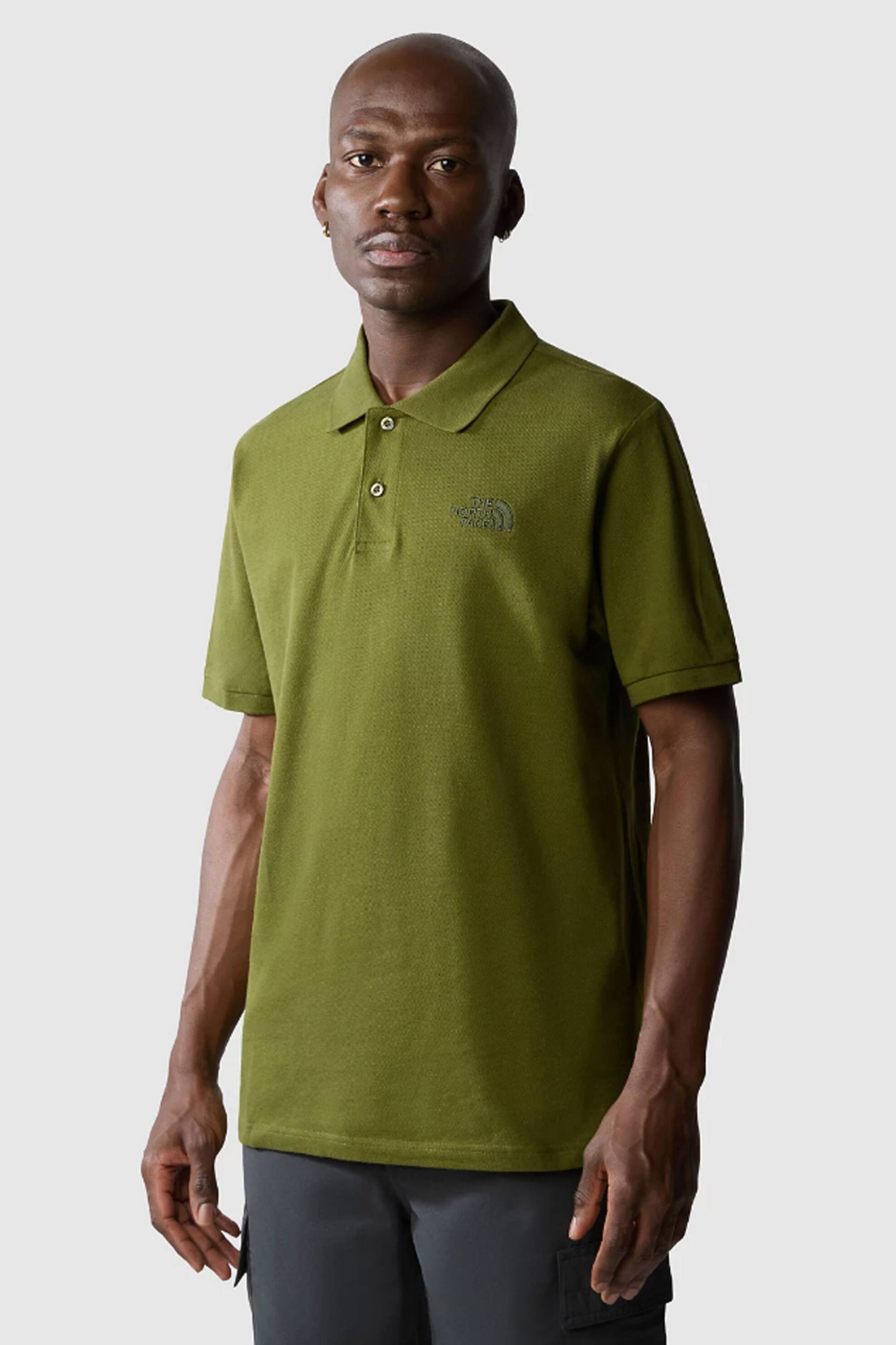Ανδρική Μόδα > Ανδρικά Ρούχα > Ανδρικές Μπλούζες > Ανδρικές Μπλούζες Πολο The North Face ανδρική πόλο μπλούζα μονόχρωμη με κεντημένο tone-on-tone λογότυπο - NF00CG71PIB1 Λαδί