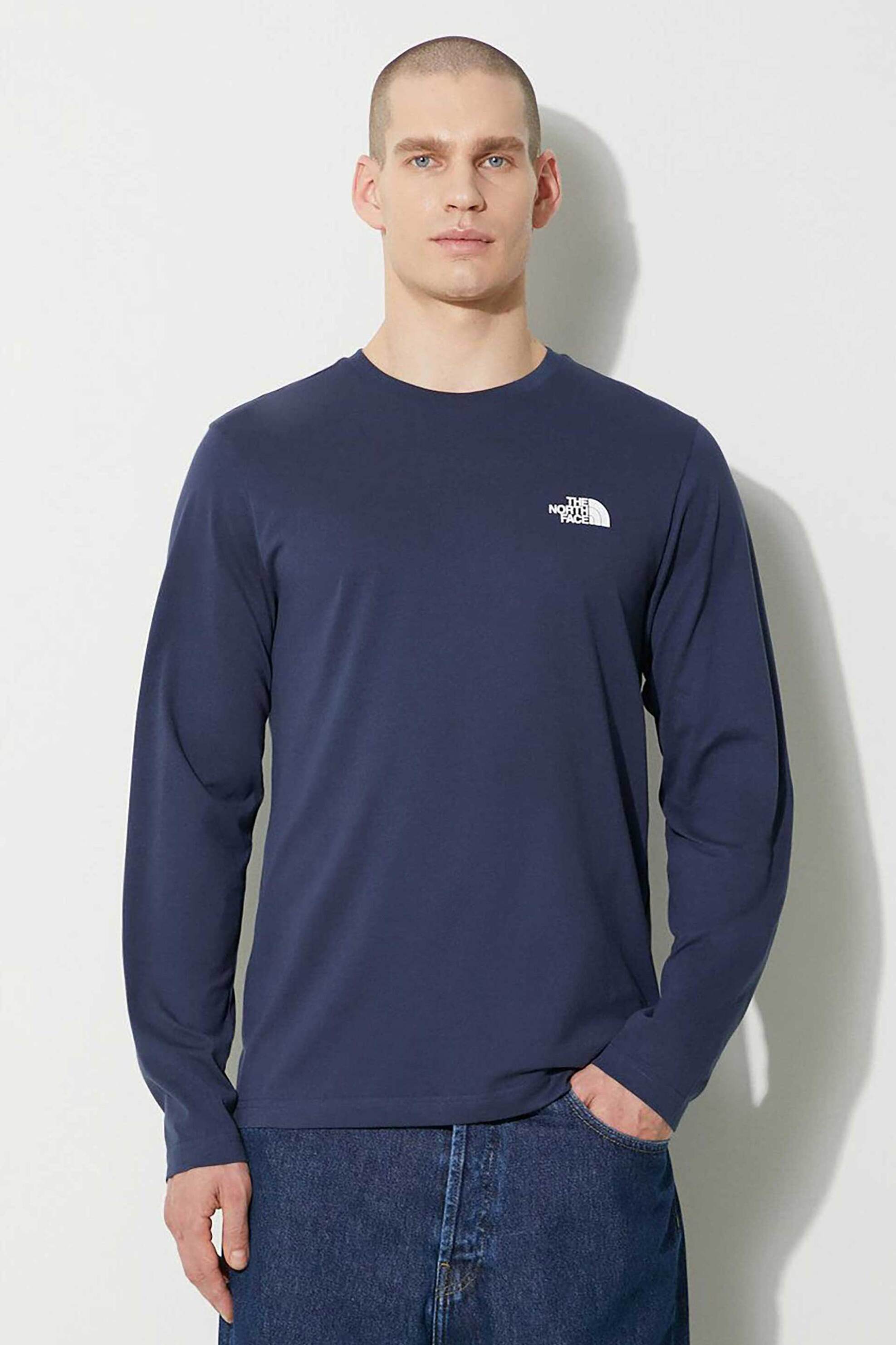 The North Face ανδρική μπλούζα μονόχρωμη με contrast logo prints 
