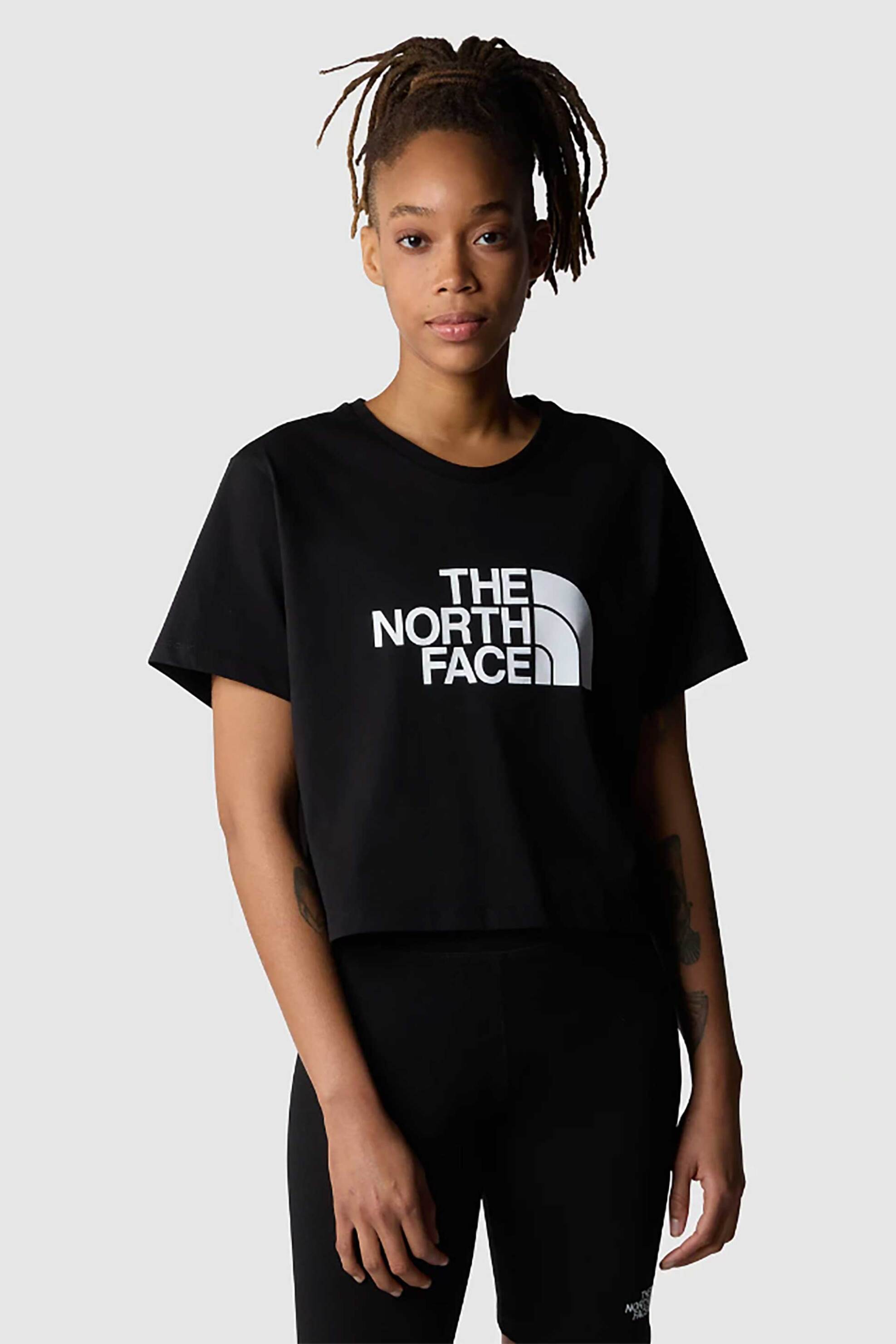 Γυναικεία Ρούχα & Αξεσουάρ > Γυναικεία Ρούχα > Γυναικεία Τοπ > Γυναικεία T-Shirts The North Face γυναικείο cropped T-shirt βαμβακερό μονόχρωμο με contrast logo prints "Easy" - NF0A87NAJK31 Μαύρο