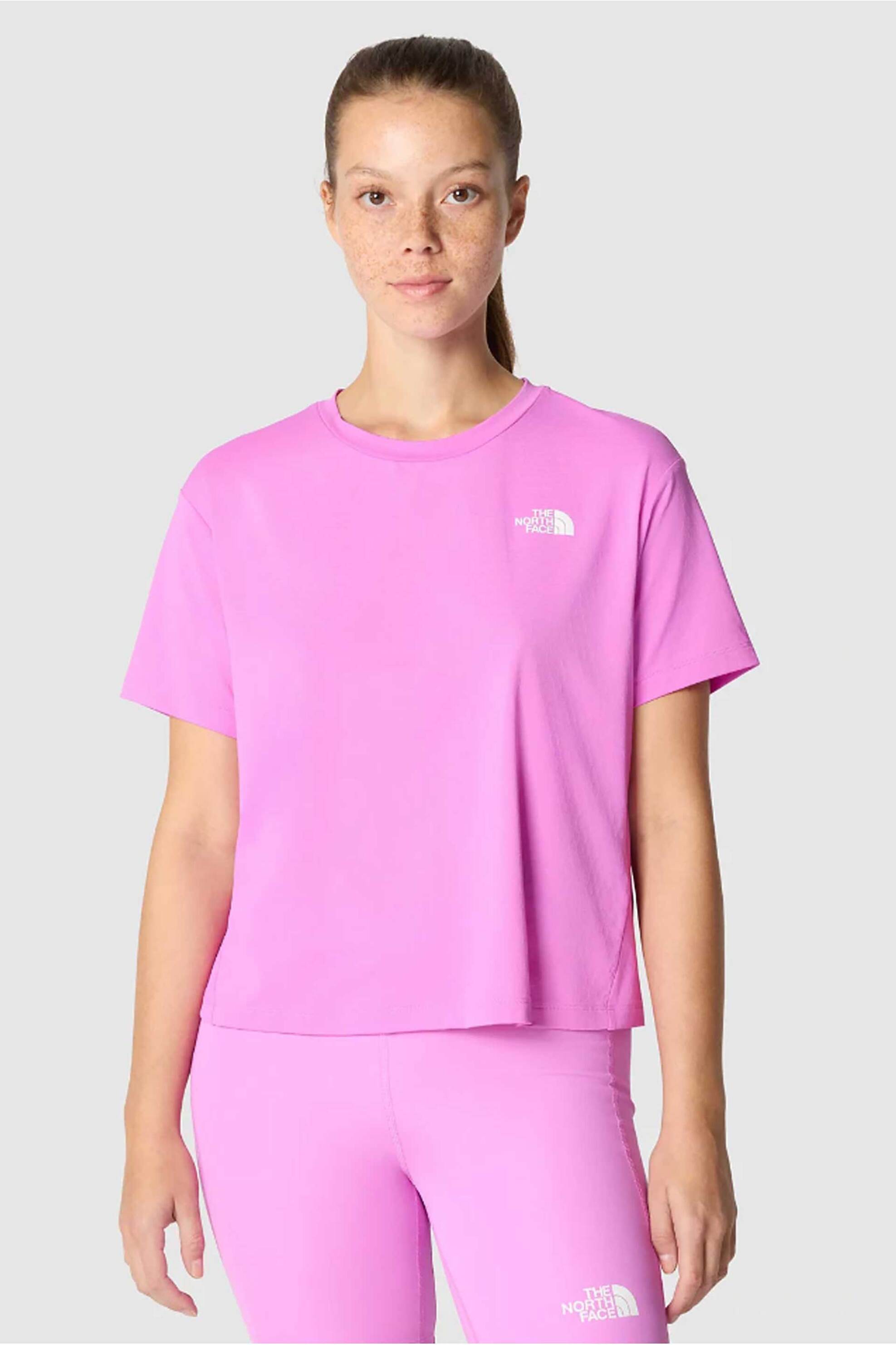 Γυναικεία Ρούχα & Αξεσουάρ > Γυναικεία Ρούχα > Γυναικεία Τοπ > Γυναικεία T-Shirts The North Face γυναικείο cropped T-shirt μονόχρωμο με contrast logo prints "Flex Circuit" - NF0A87JVQIX1 Ροζ