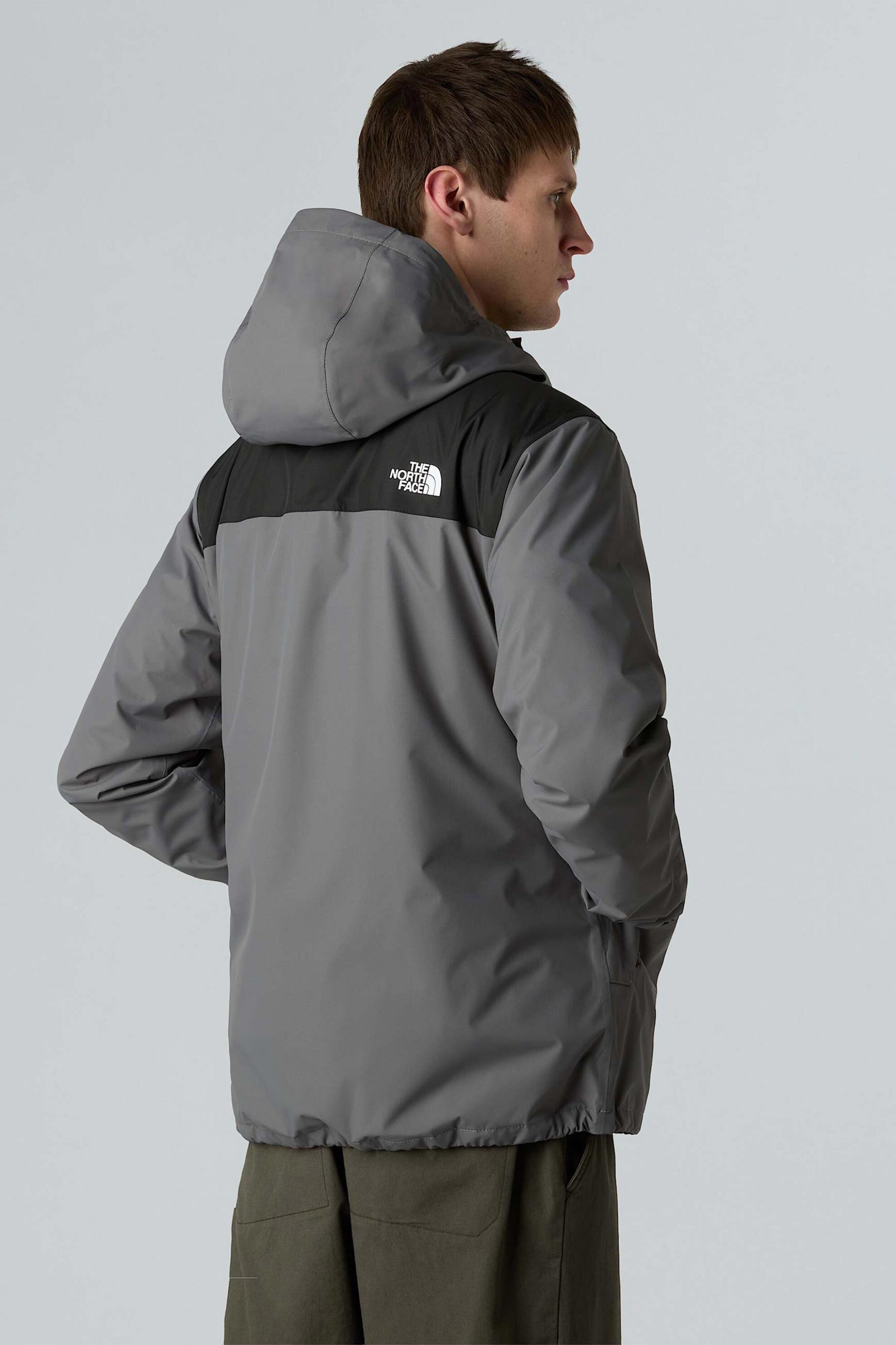 The North Face Ανδρικό Αδιάβροχο Μπουφάν με Κουκούλα Και Λογότυπο Standard Fit Antora - Nf0A7Qeyc6B1 Γκρι Σκούρο