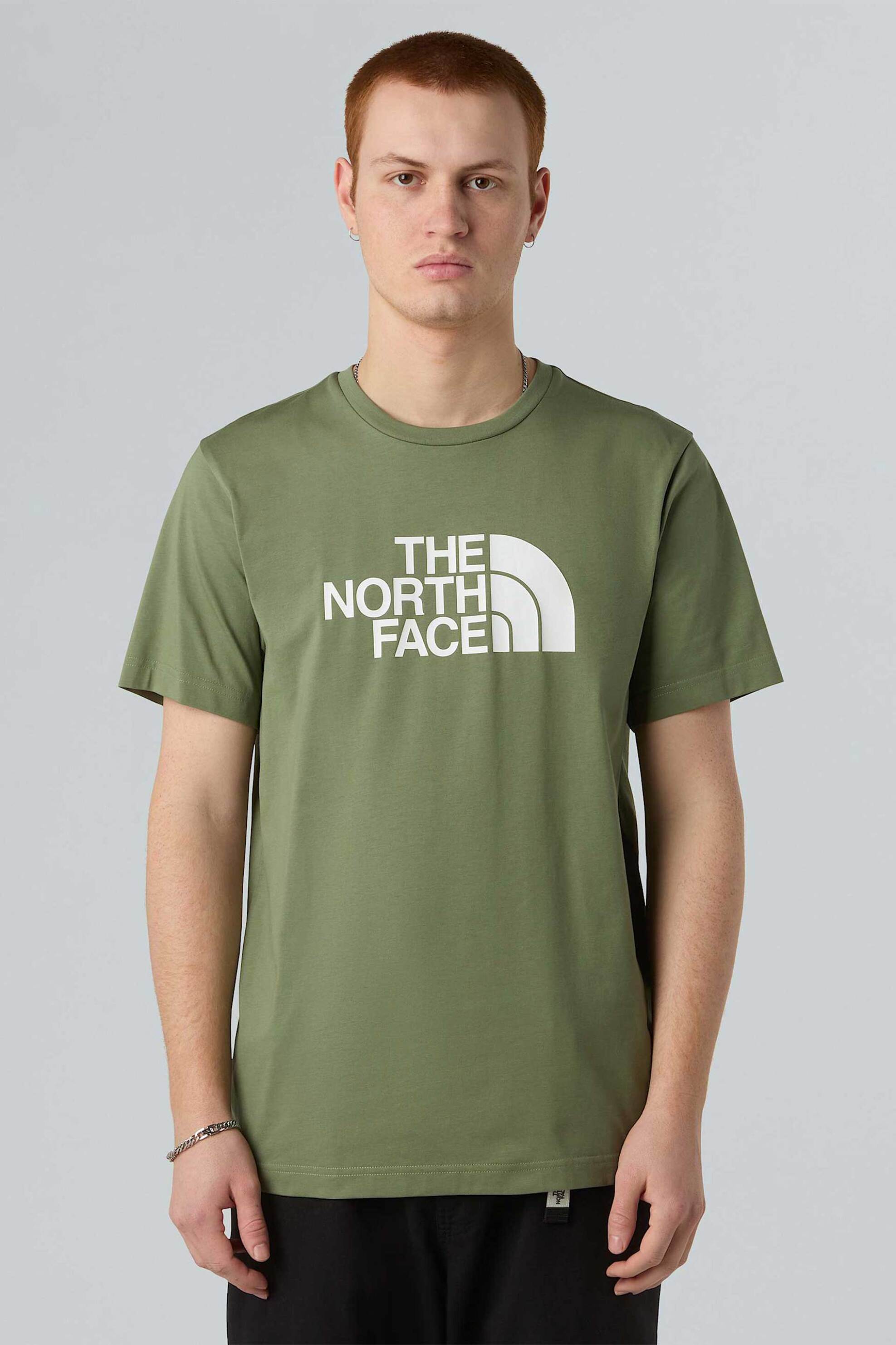 The North Face ανδρικό T-shirt μονόχρωμο με contrast logo print "Easy" - NF0A8A6CBO91 Λαδί