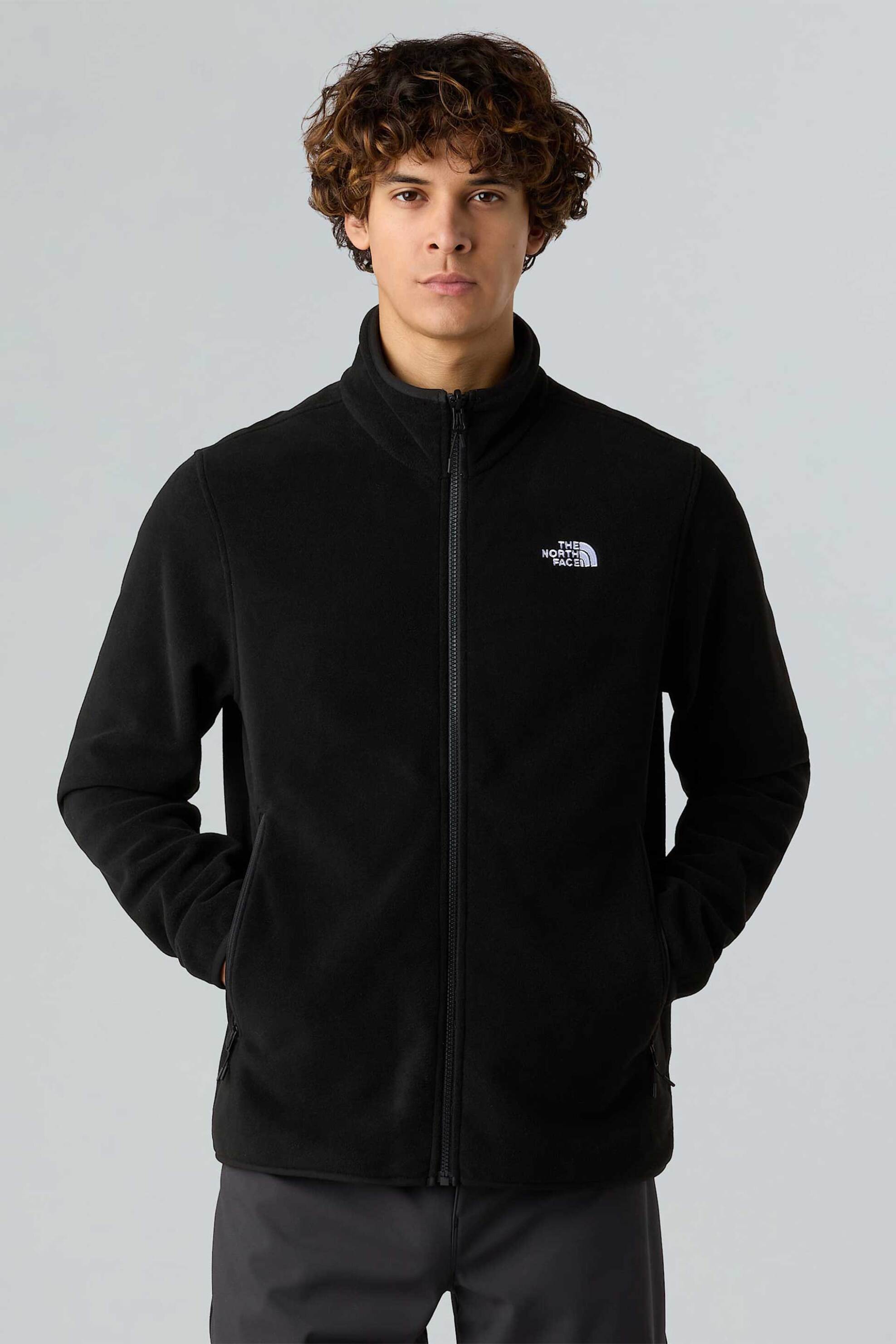 The North Face ανδρική ζακέτα fleece με ψηλό λαιμό "Glacier" - NF0A8D0RJK31 Μαύρο