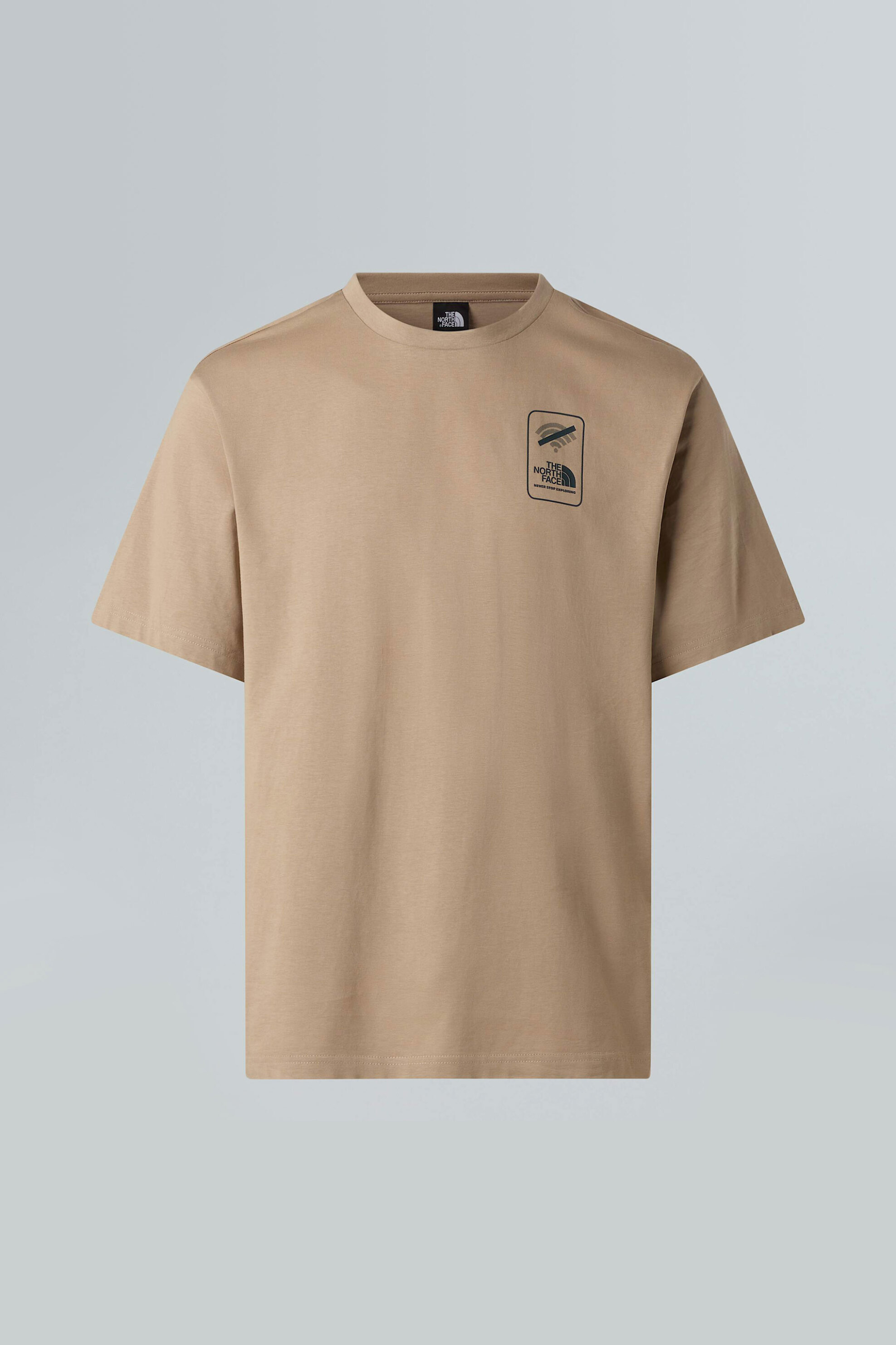 The North Face unisex βαμβακερό T-shirt με contrast print "No Signal" - NF0A8F2MBOX1 Μπεζ