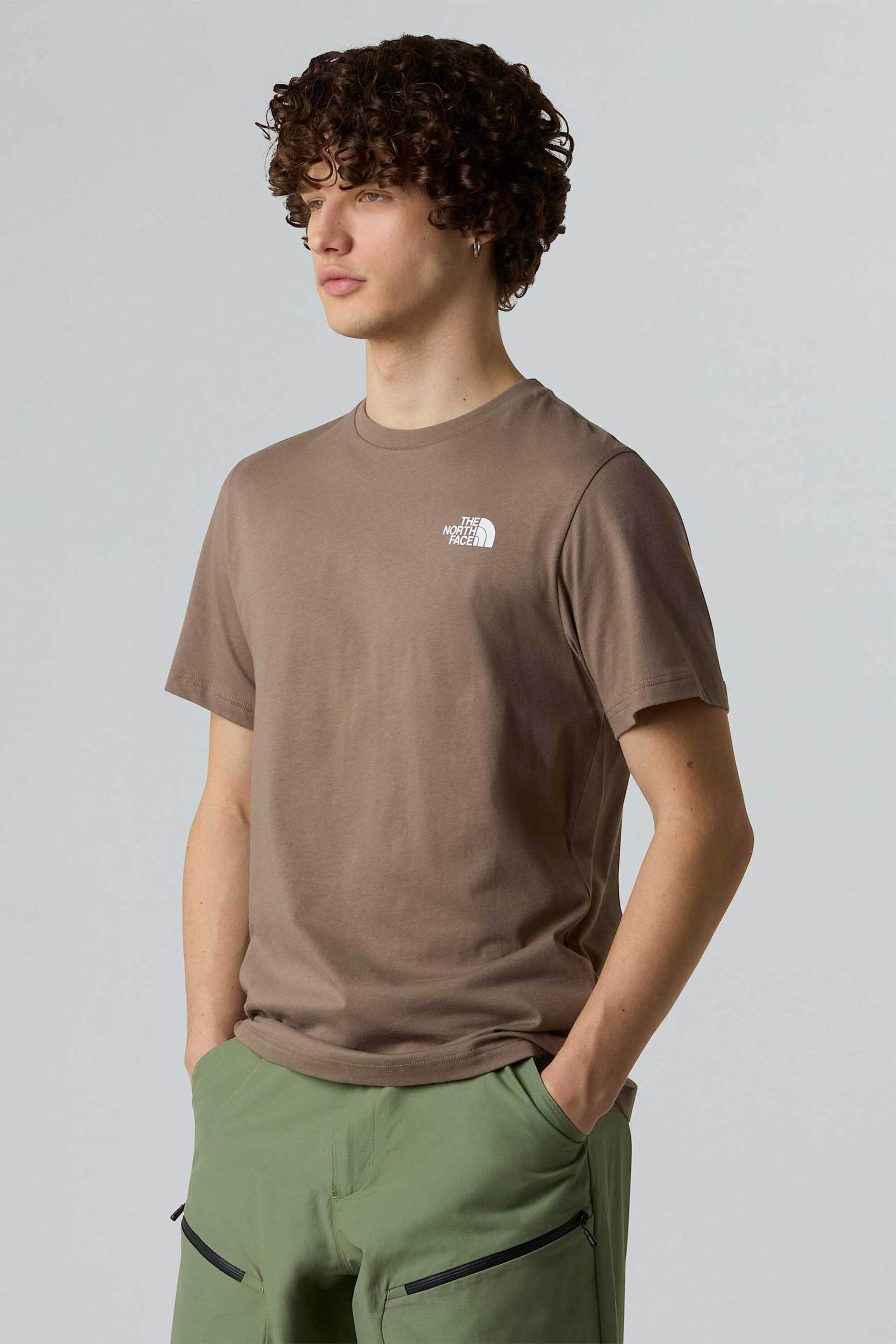 The North Face ανδρικό T-shirt με contrast logo print "NSE Box" - NF0A87NPE1Q1 Taupe