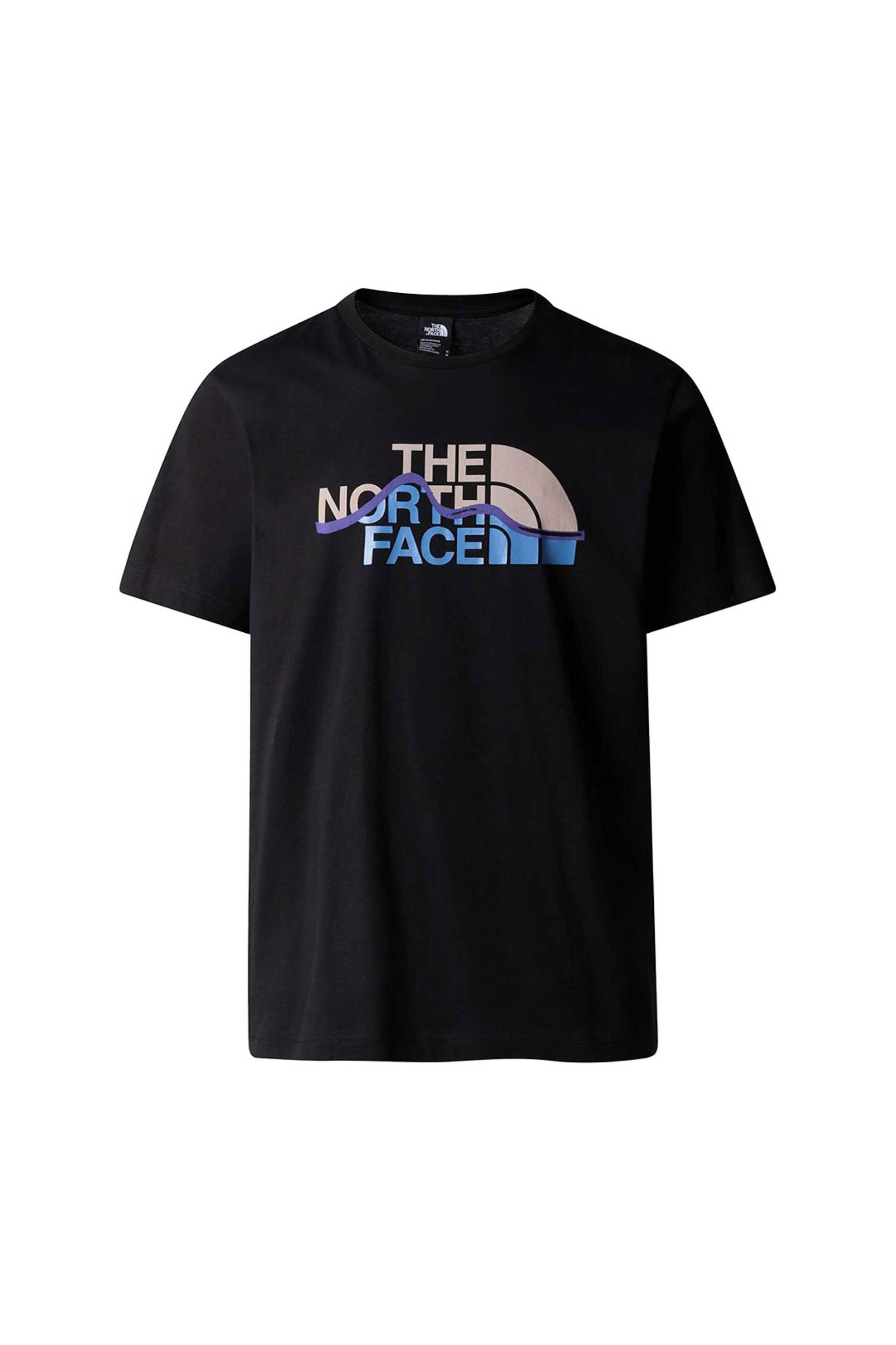 The North Face ανδρικό T-shirt με contrast logo print "Mountain Line" - NF0A87NTJK31 Μαύρο