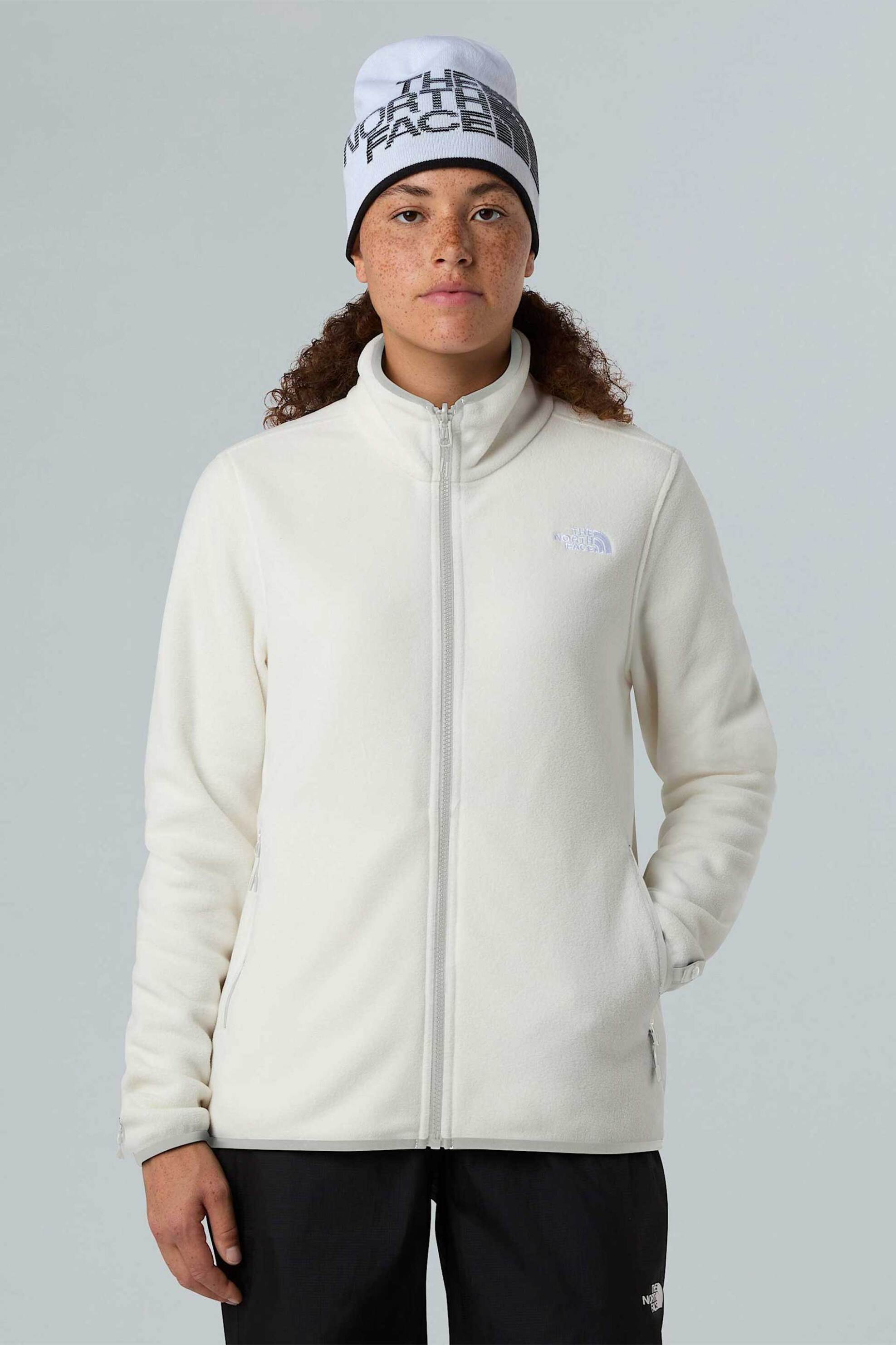 THE NORTH FACE The North Face γυναικεία ζακέτα φούτερ με κεντημένο λογότυπο "Glacier Full-Zip Fleece" - NF0A8D2FQLI1 Λευκό