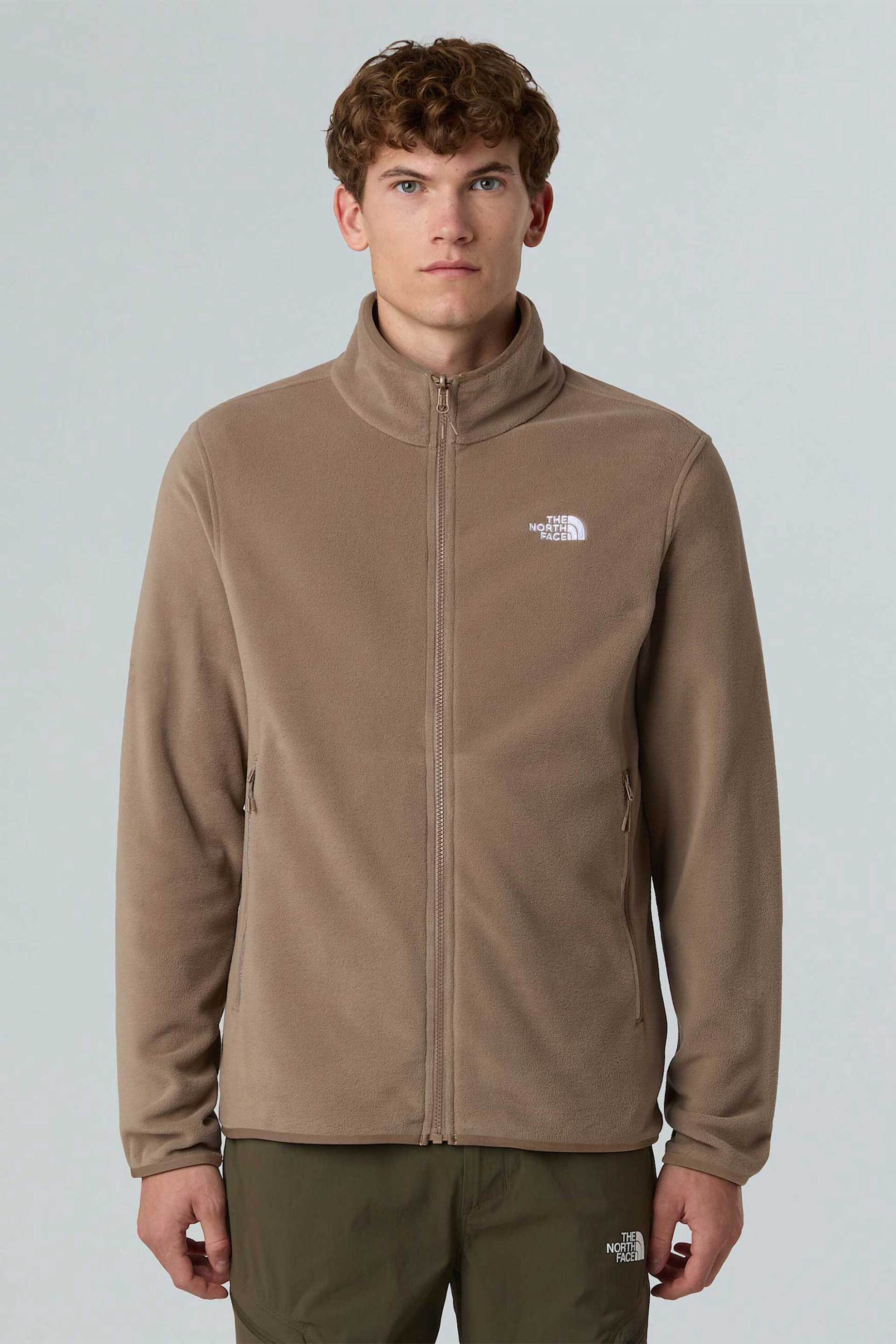 Fleece φούτερ ανδρικά σε καφε