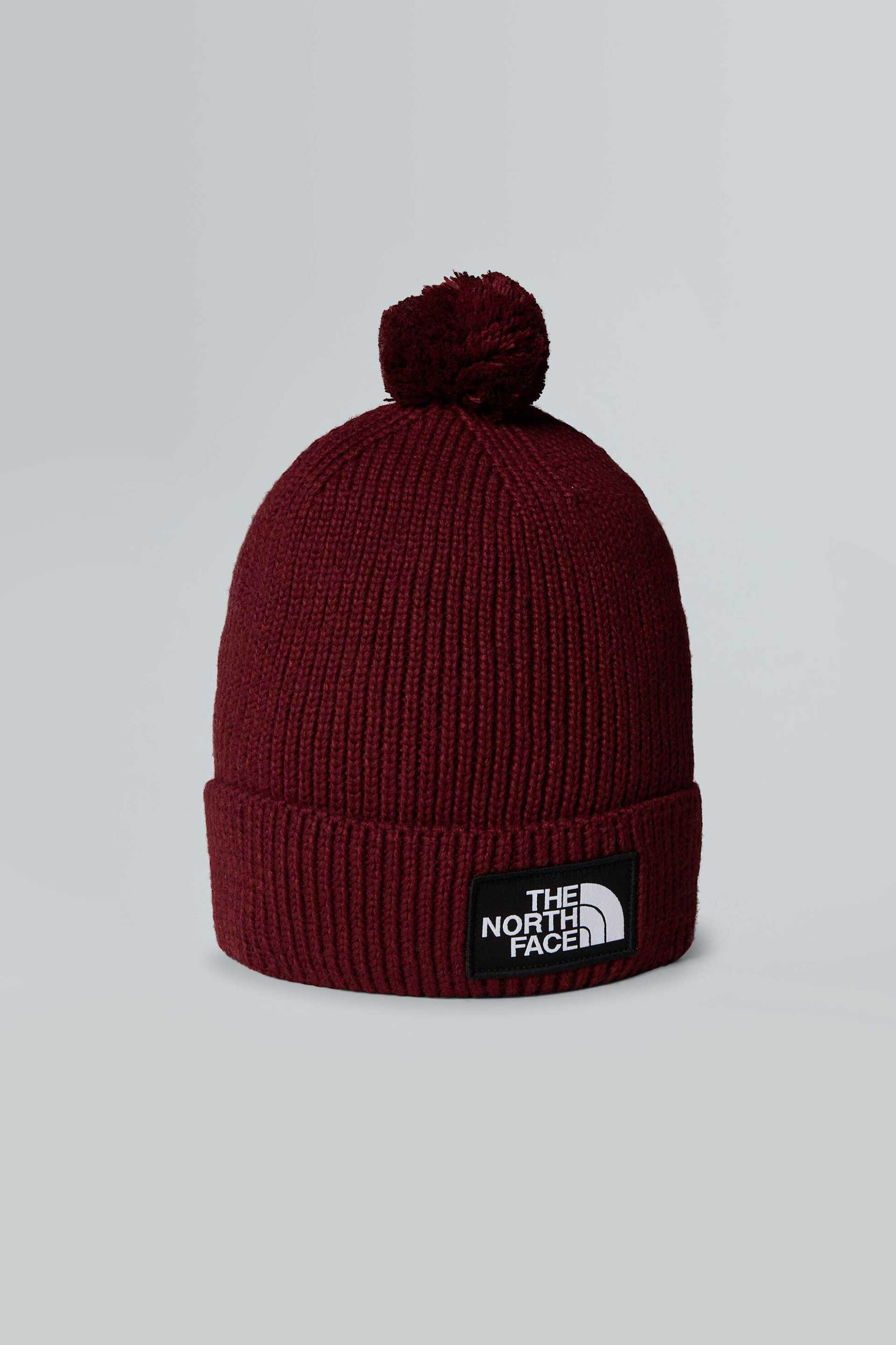 The North Face unisex σκούφος μονόχρωμος με logo patch "TNF Logo Box Pom" - NF0A8CHF0VO1 Μπορντό