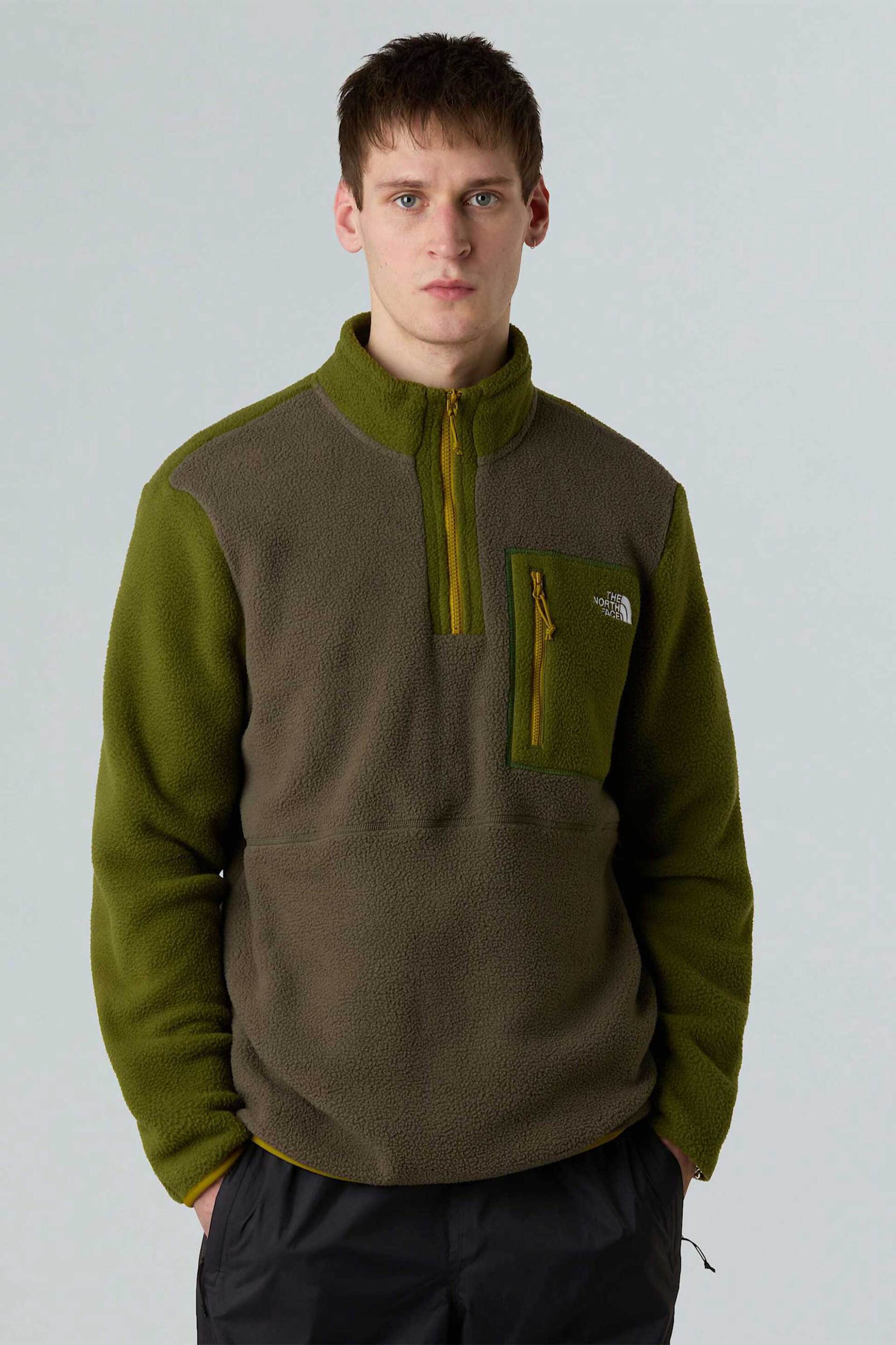 Fleece φούτερ ανδρικά the north face σε χακι