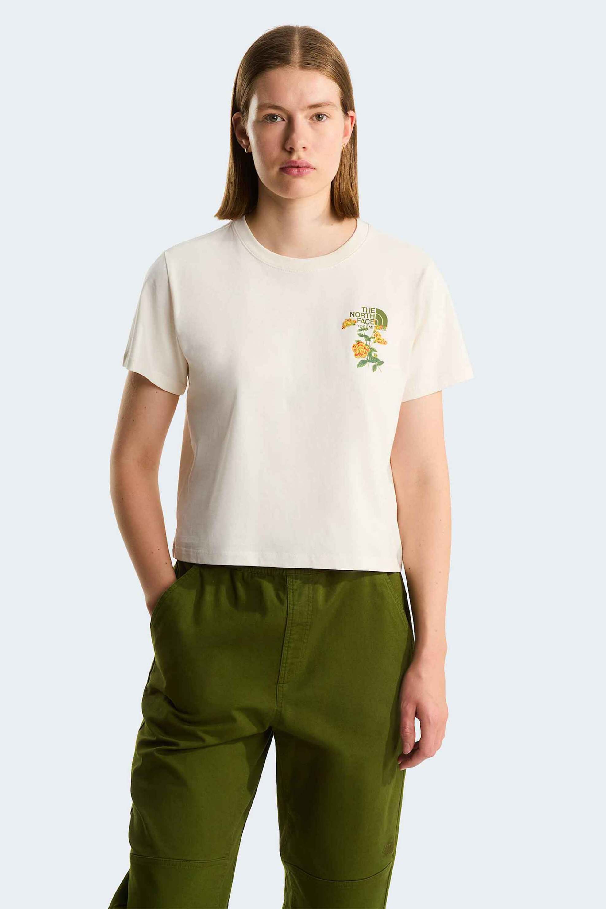 The North Face γυναικείο T-shirt "Flora Embroidered Regular" - NF0A8G9QQLI1 Εκρού